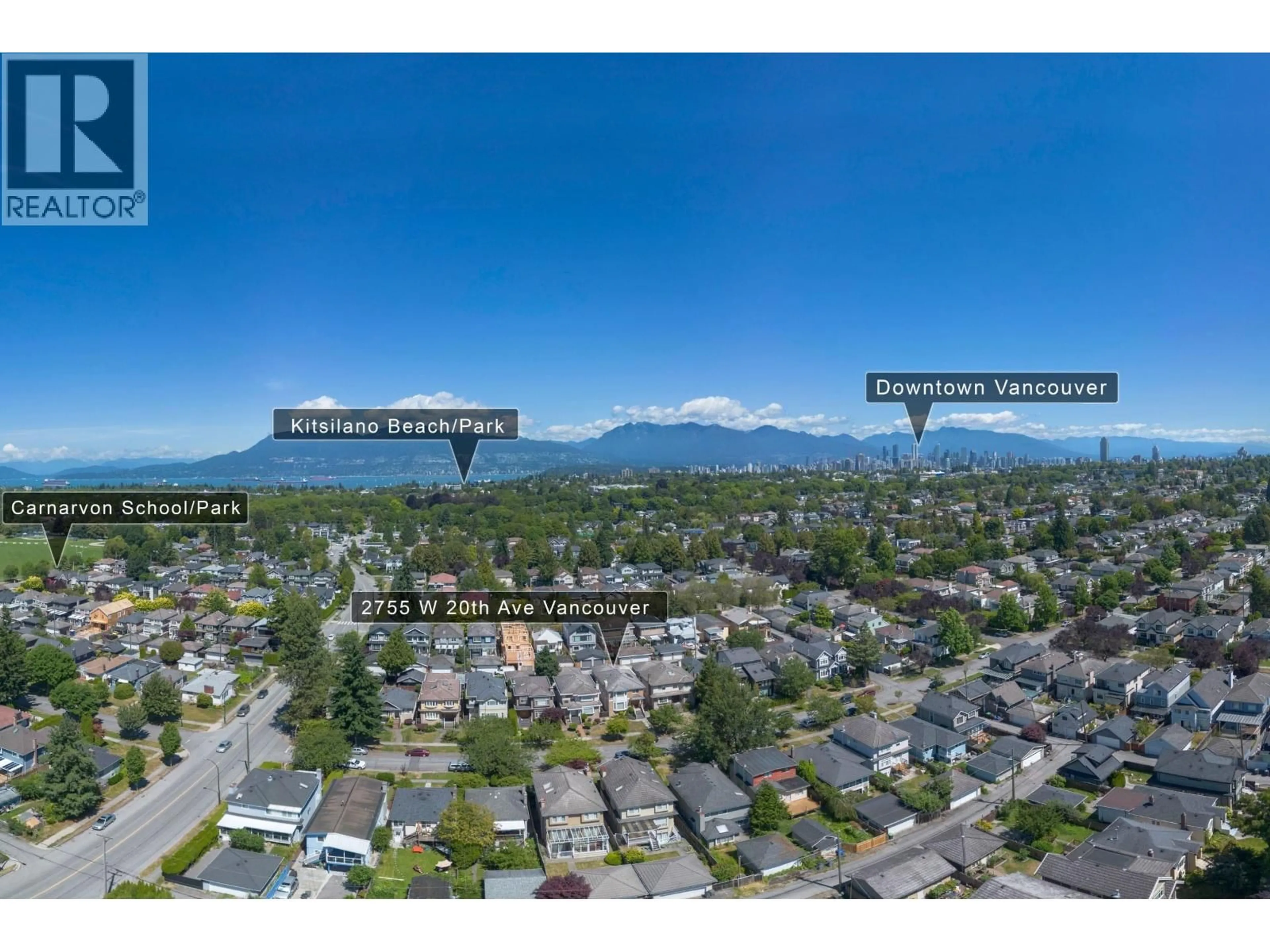 A pic from outside/outdoor area/front of a property/back of a property/a pic from drone, mountain view for 2755 20TH AVENUE, Vancouver British Columbia V6L1H1