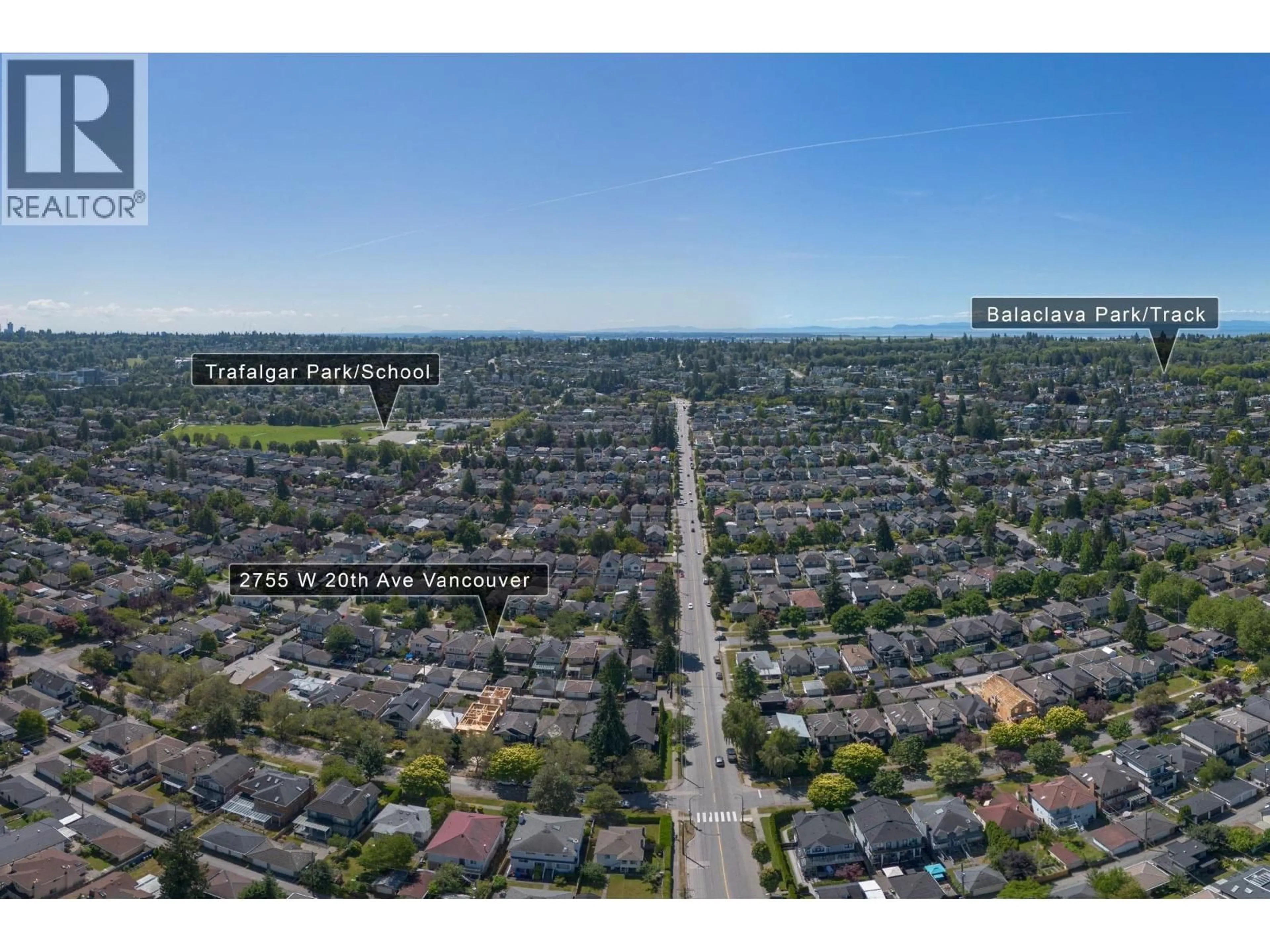 A pic from outside/outdoor area/front of a property/back of a property/a pic from drone, street for 2755 20TH AVENUE, Vancouver British Columbia V6L1H1