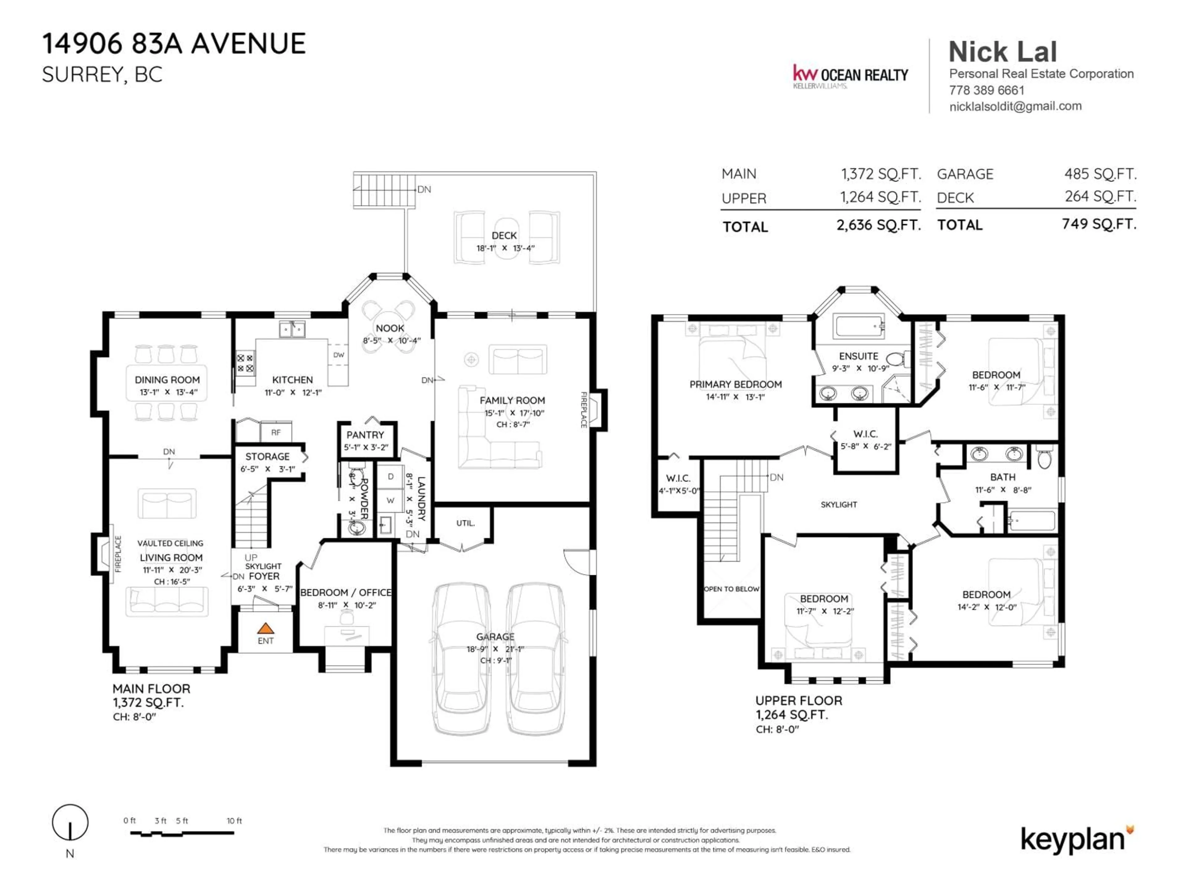 Floor plan for 14906 83A AVENUE, Surrey British Columbia V3S7S1