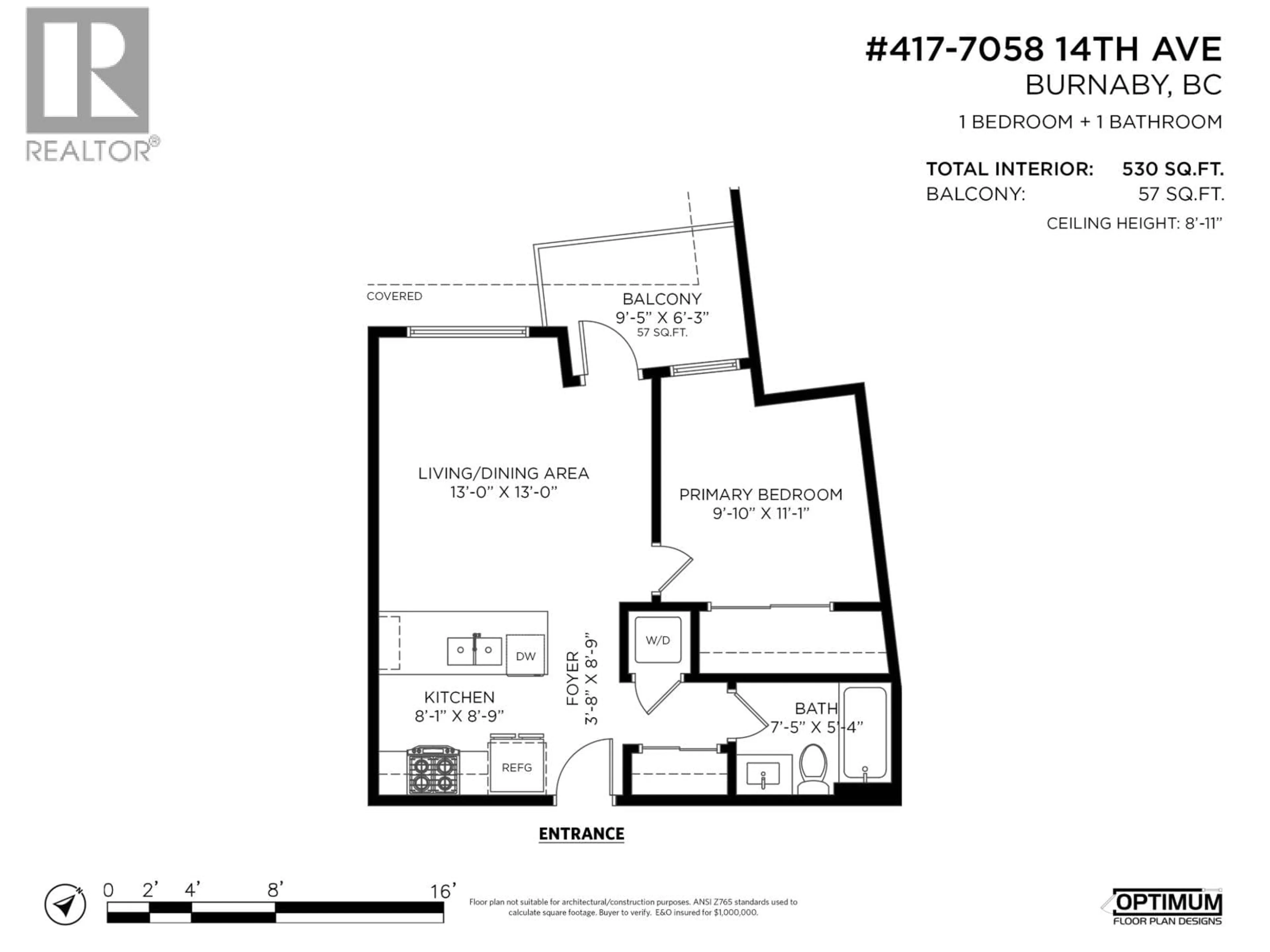 Floor plan for 417 - 7058 14TH AVENUE, Burnaby British Columbia V3N0E6