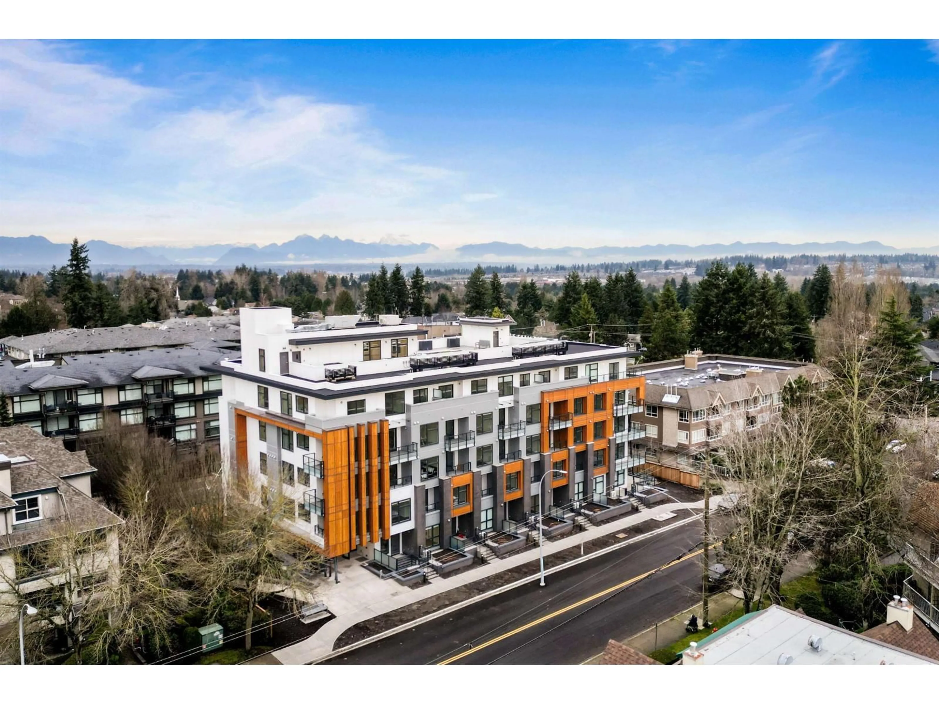 A pic from outside/outdoor area/front of a property/back of a property/a pic from drone, mountain view for 201 - 15353 17 AVENUE, Surrey British Columbia V4A1T8