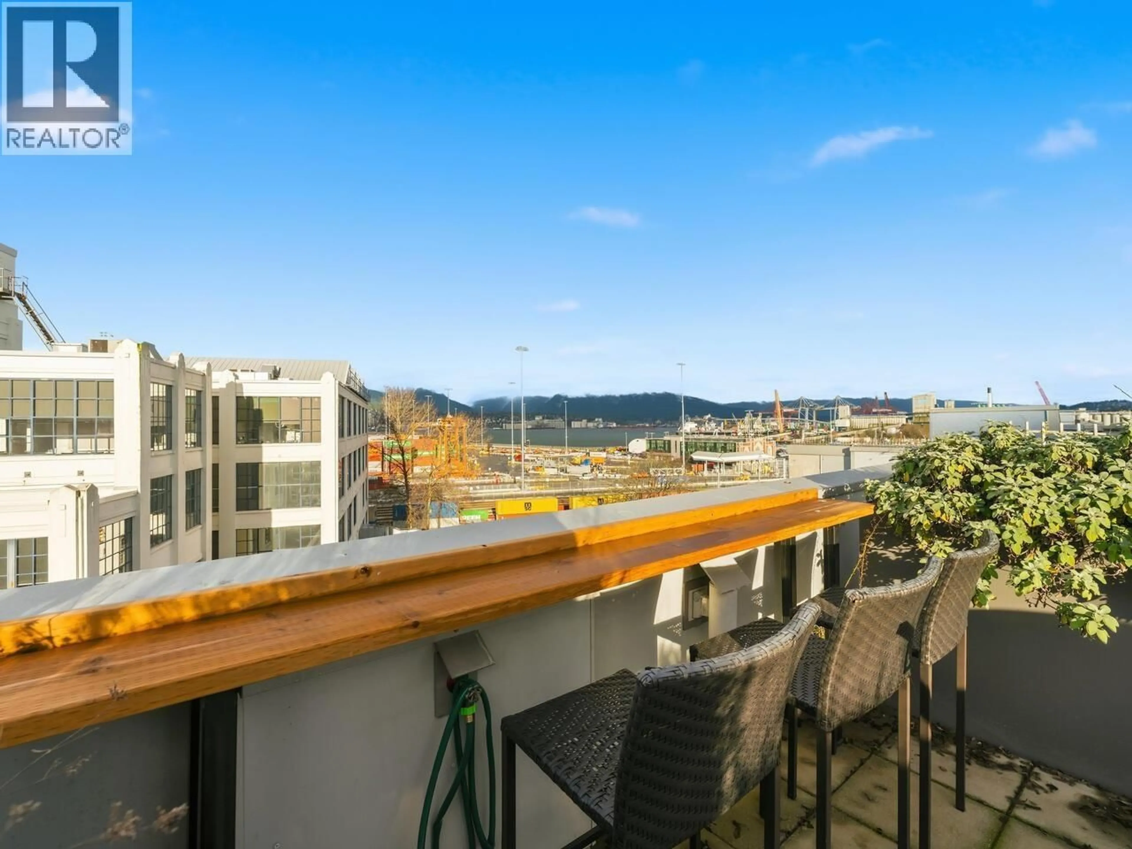 Balcony in the apartment, city buildings view from balcony for 305 - 626 ALEXANDER STREET, Vancouver British Columbia V6A1C9