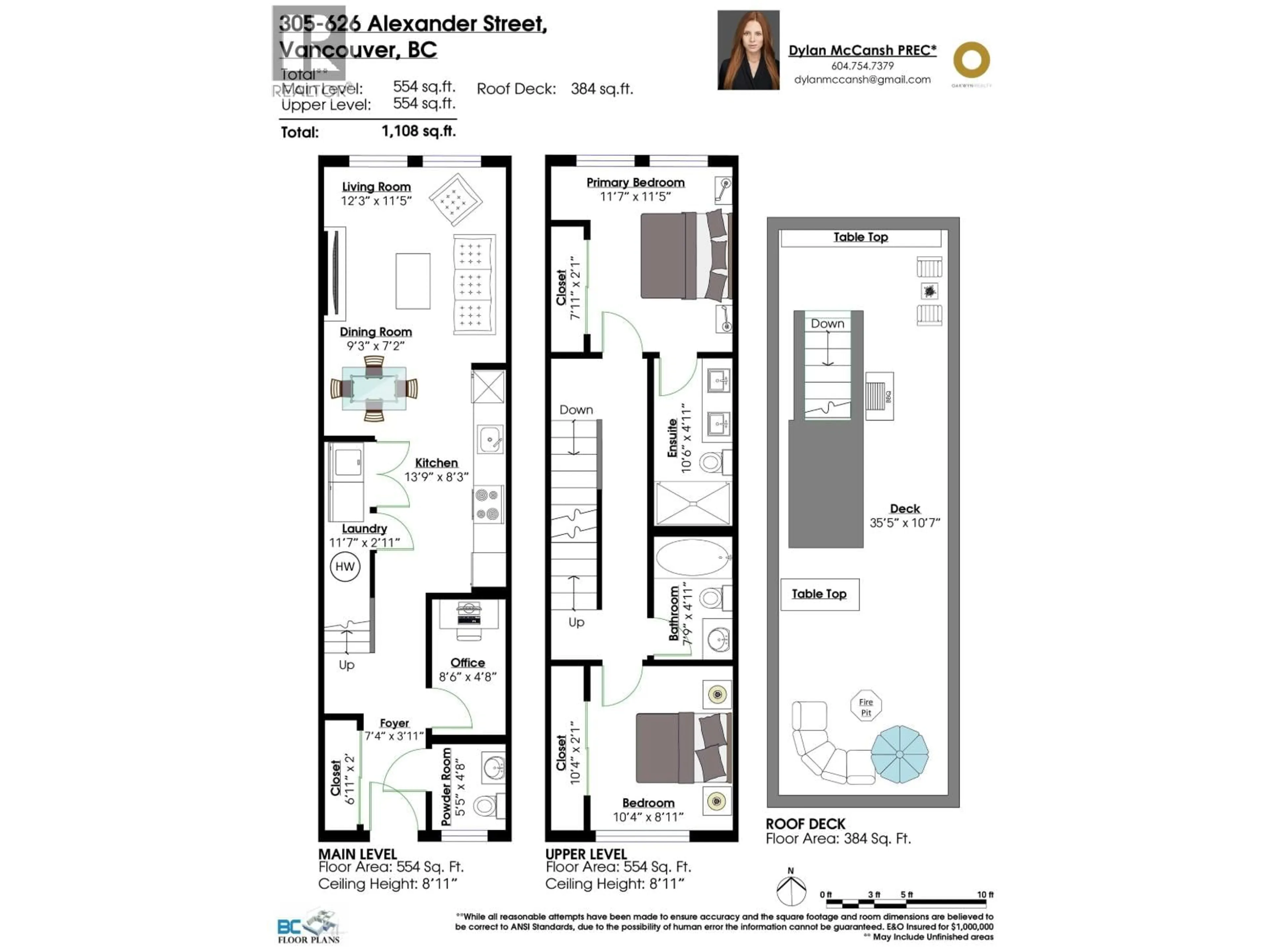 Floor plan for 305 - 626 ALEXANDER STREET, Vancouver British Columbia V6A1C9