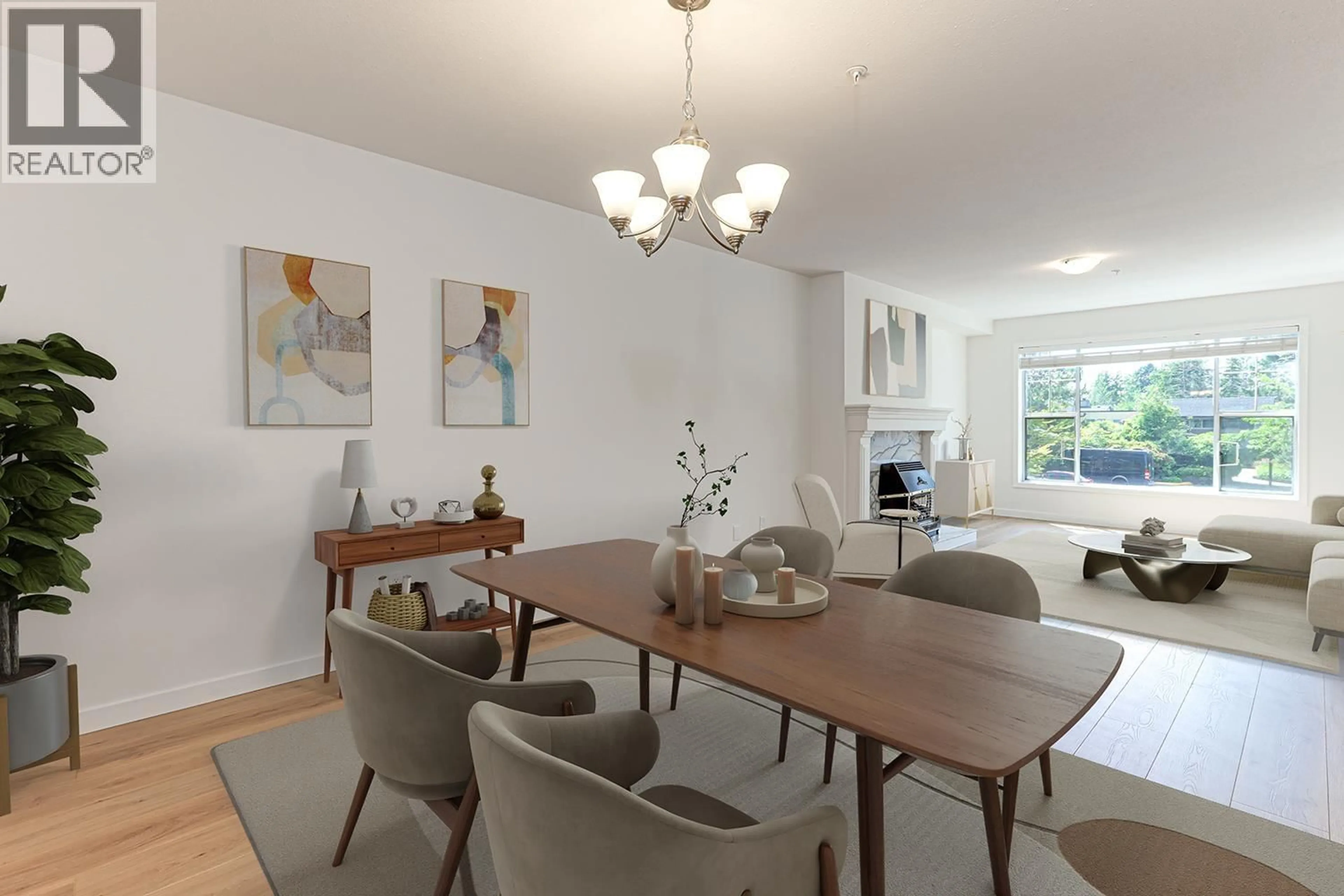 Dining room, wood/laminate floor for 201 - 1150 54A STREET, Delta British Columbia V4M4B5