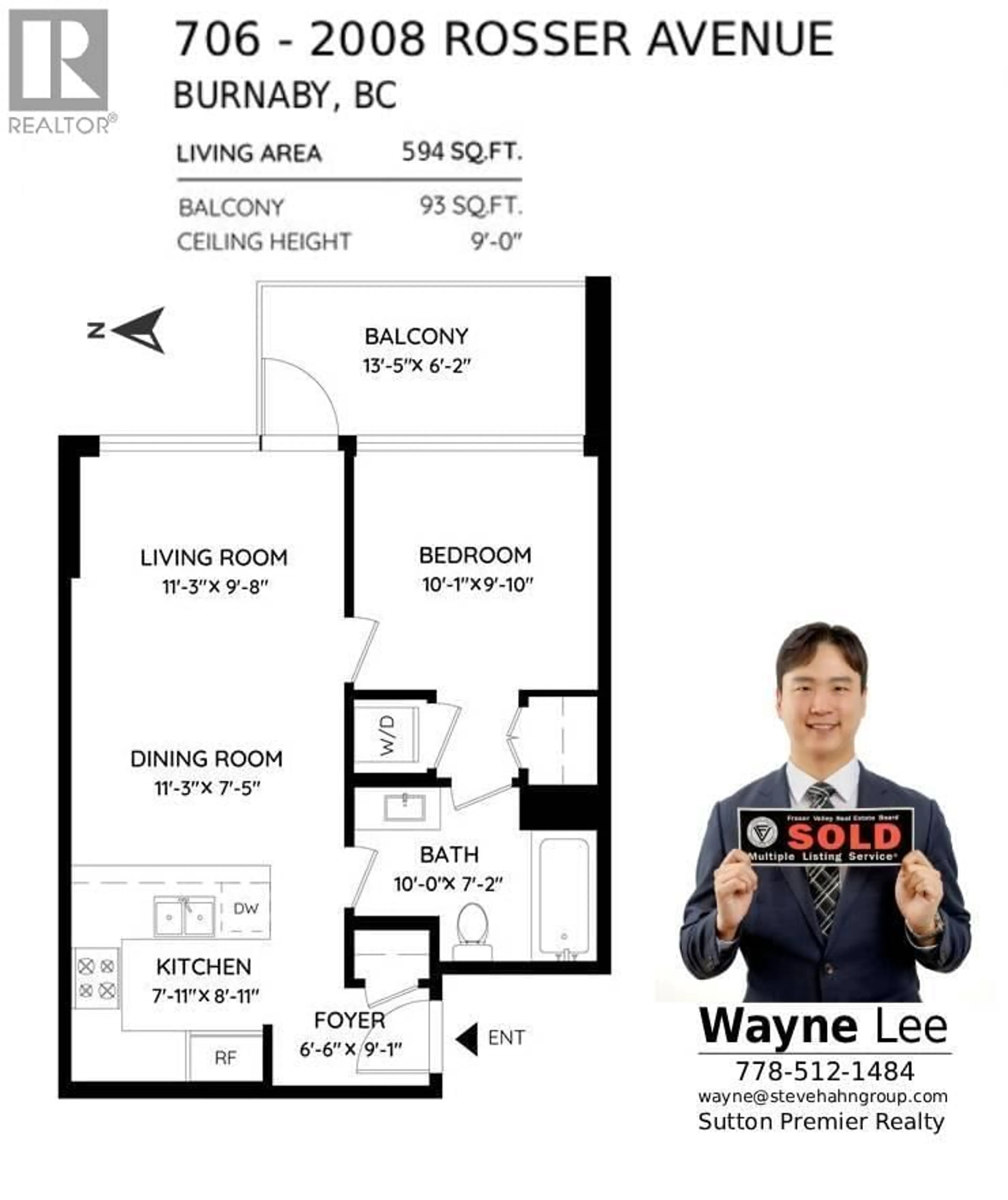 Floor plan for 706 - 2008 ROSSER AVENUE, Burnaby British Columbia V5C0H8
