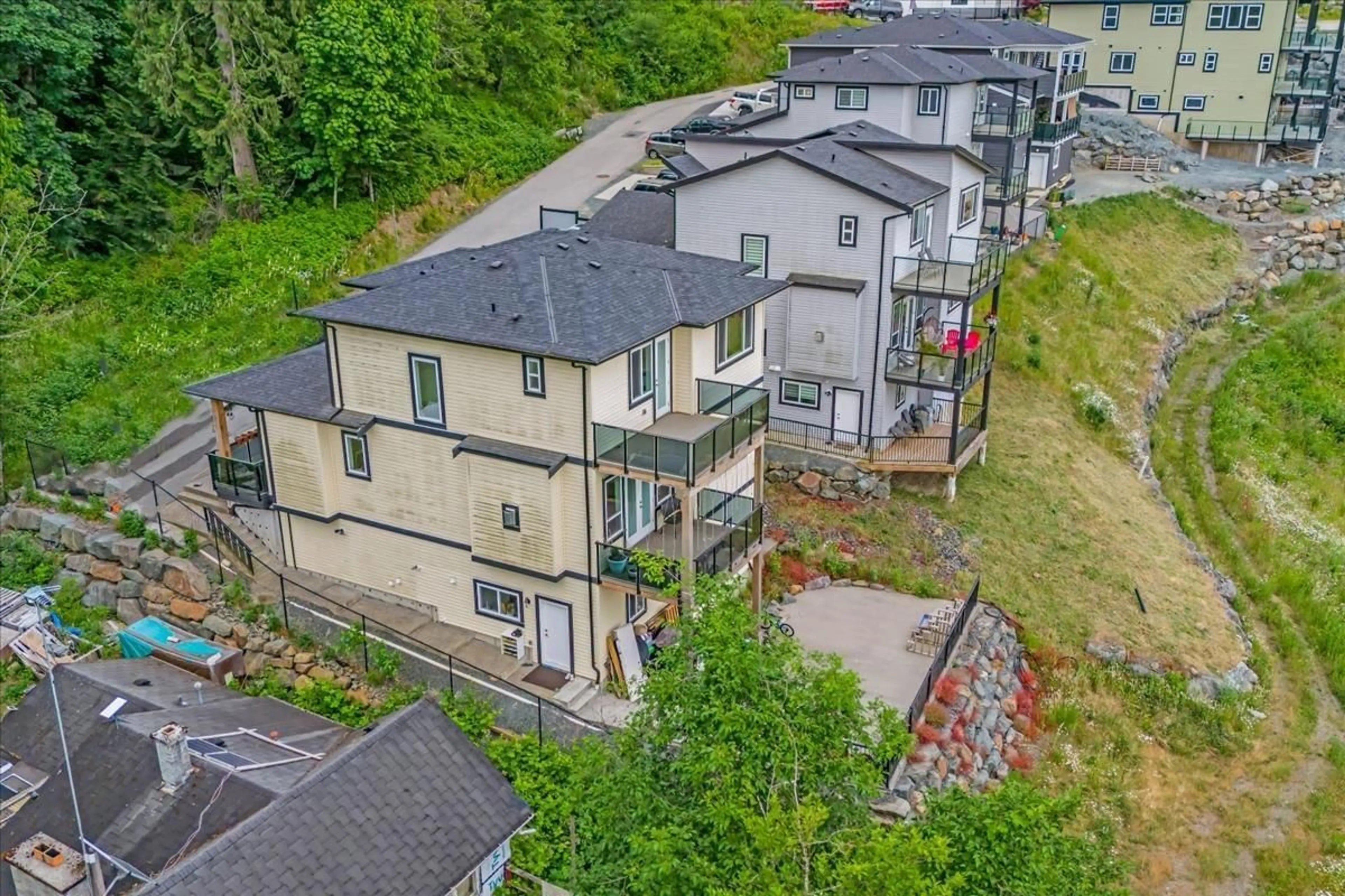 A pic from outside/outdoor area/front of a property/back of a property/a pic from drone, mountain view for 8235 HARVEST PLACE, Chilliwack British Columbia V4Z0E4