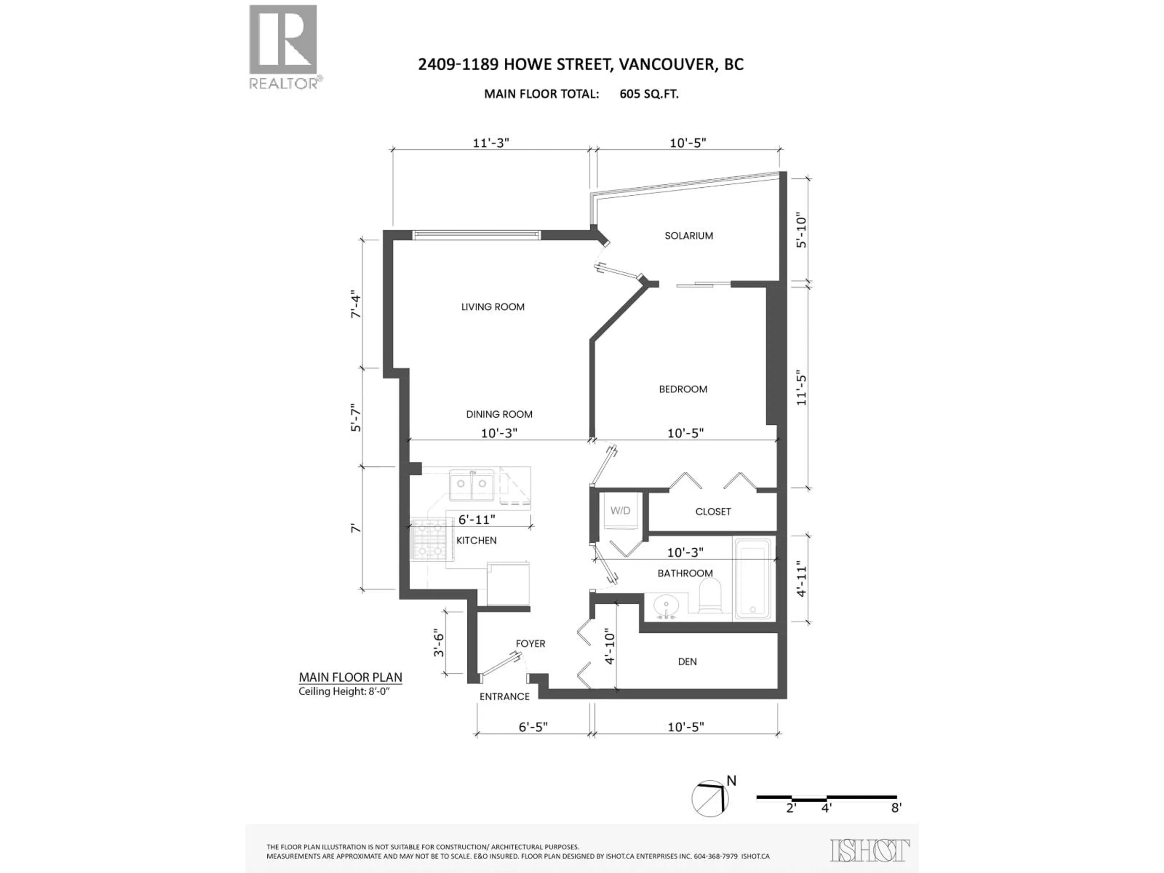 Floor plan for 2409 - 1189 HOWE STREET, Vancouver British Columbia V6Z2X4