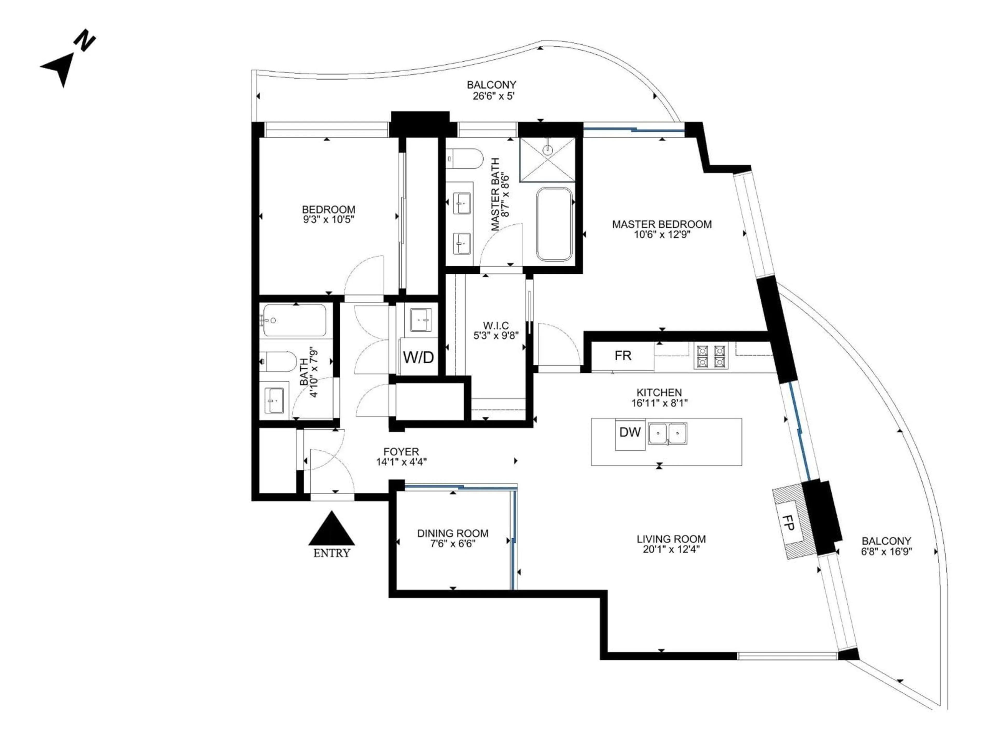 Floor plan for 804 - 1500 MARTIN STREET, White Rock British Columbia V4B0C2