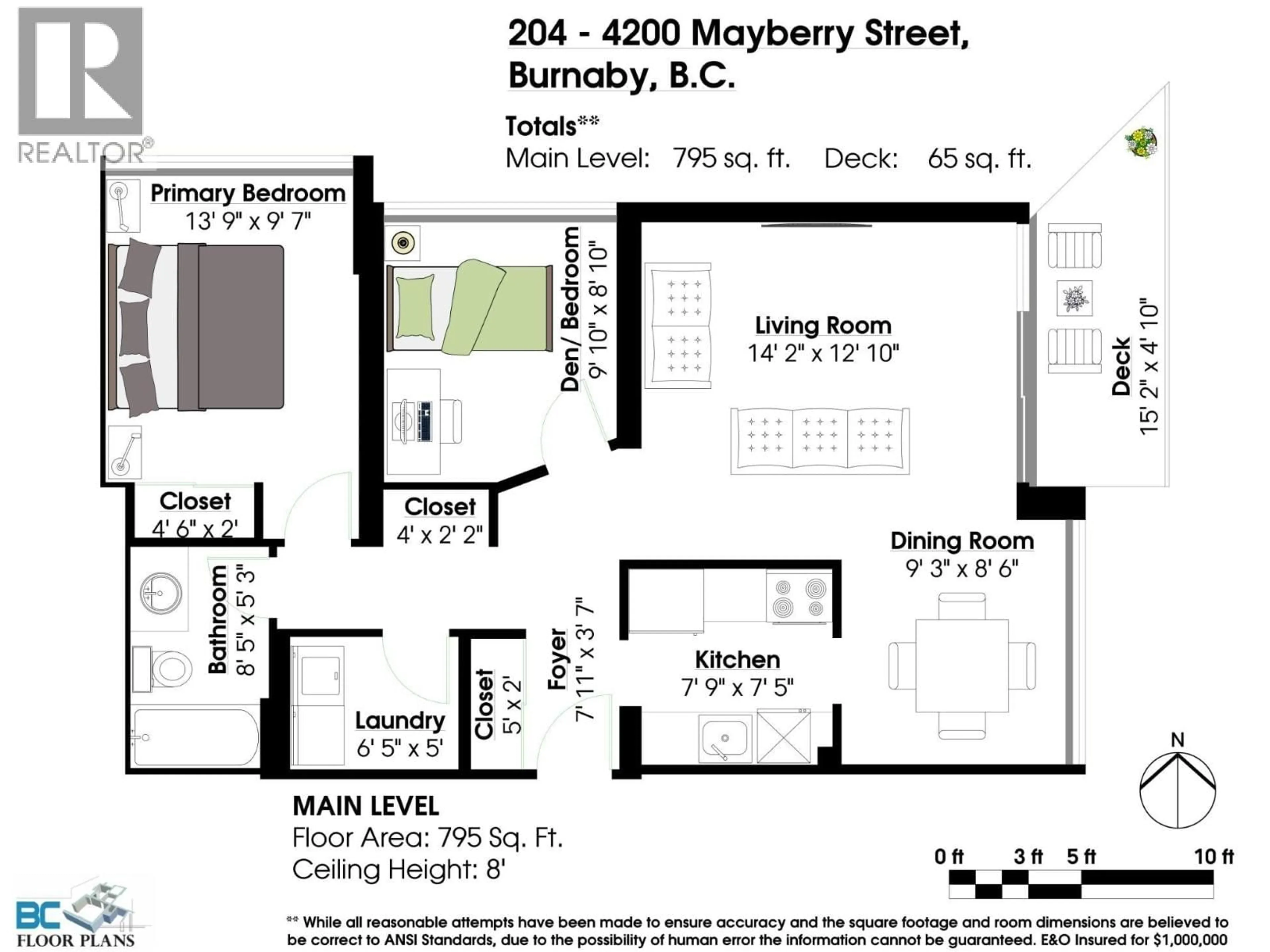 Floor plan for 204 - 4200 MAYBERRY STREET, Burnaby British Columbia V5H4A7