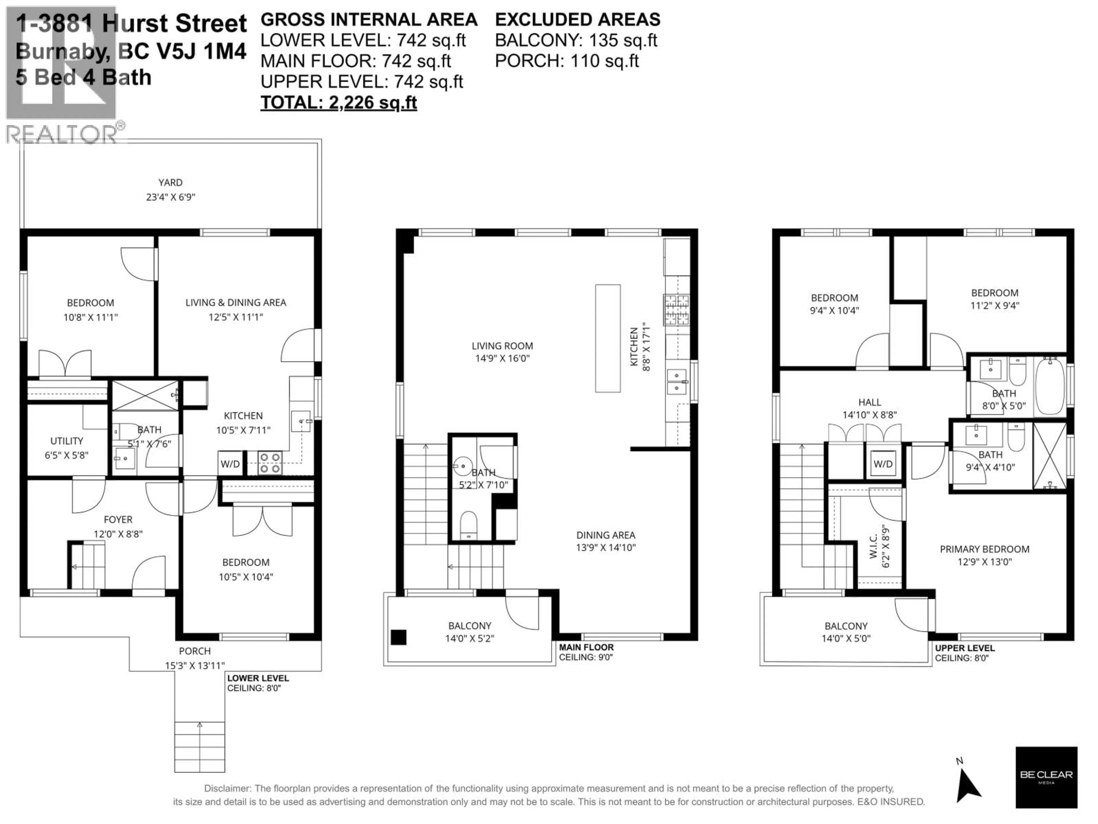 Floor plan for 1 - 3881 HURST STREET, Burnaby British Columbia V5J1M4