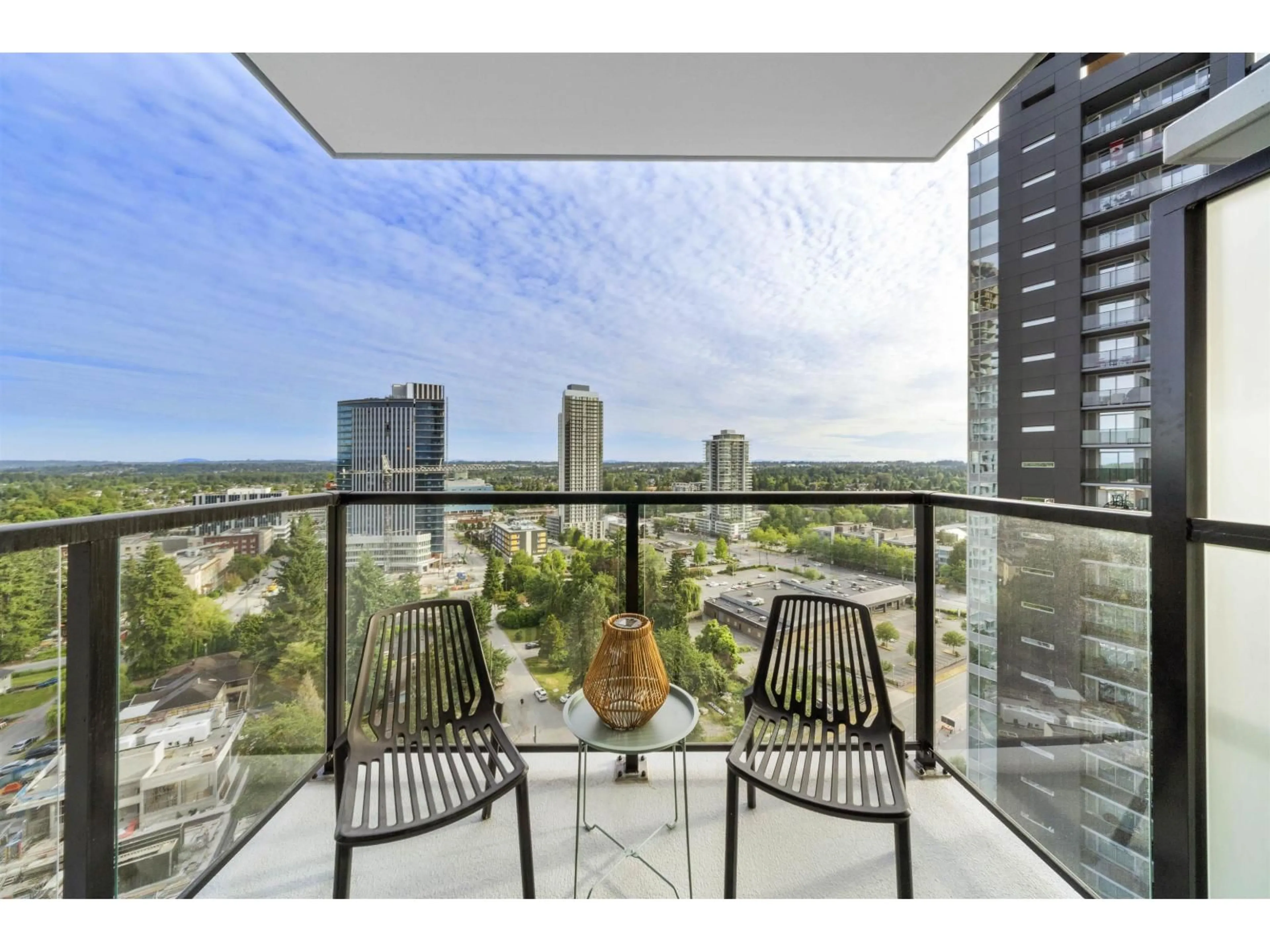Balcony in the apartment, city buildings view from balcony for 2901 - 13745 GEORGE JUNCTION, Surrey British Columbia V3T4Y3