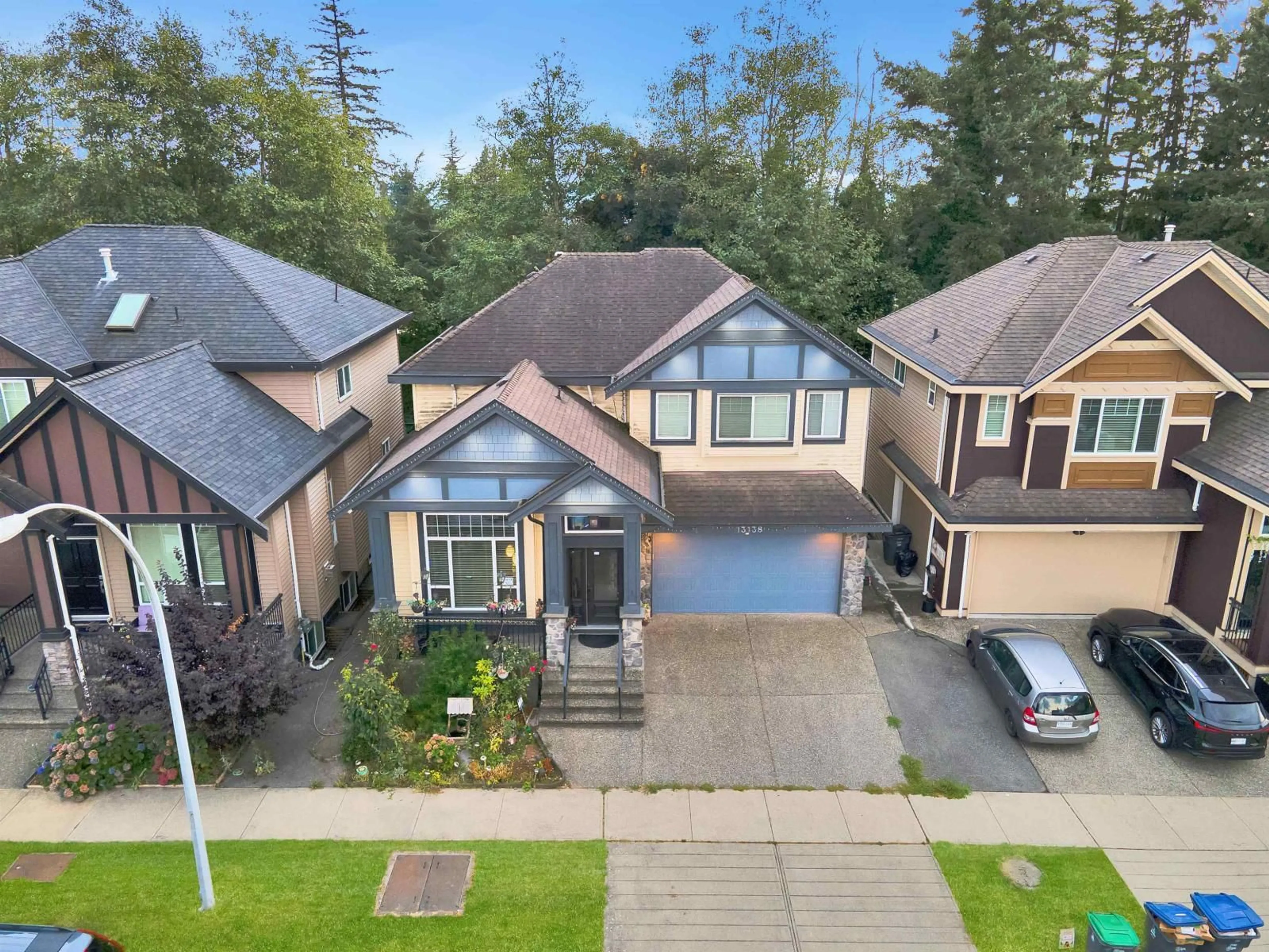 A pic from outside/outdoor area/front of a property/back of a property/a pic from drone, street for 13138 58A AVENUE, Surrey British Columbia V3X0E4