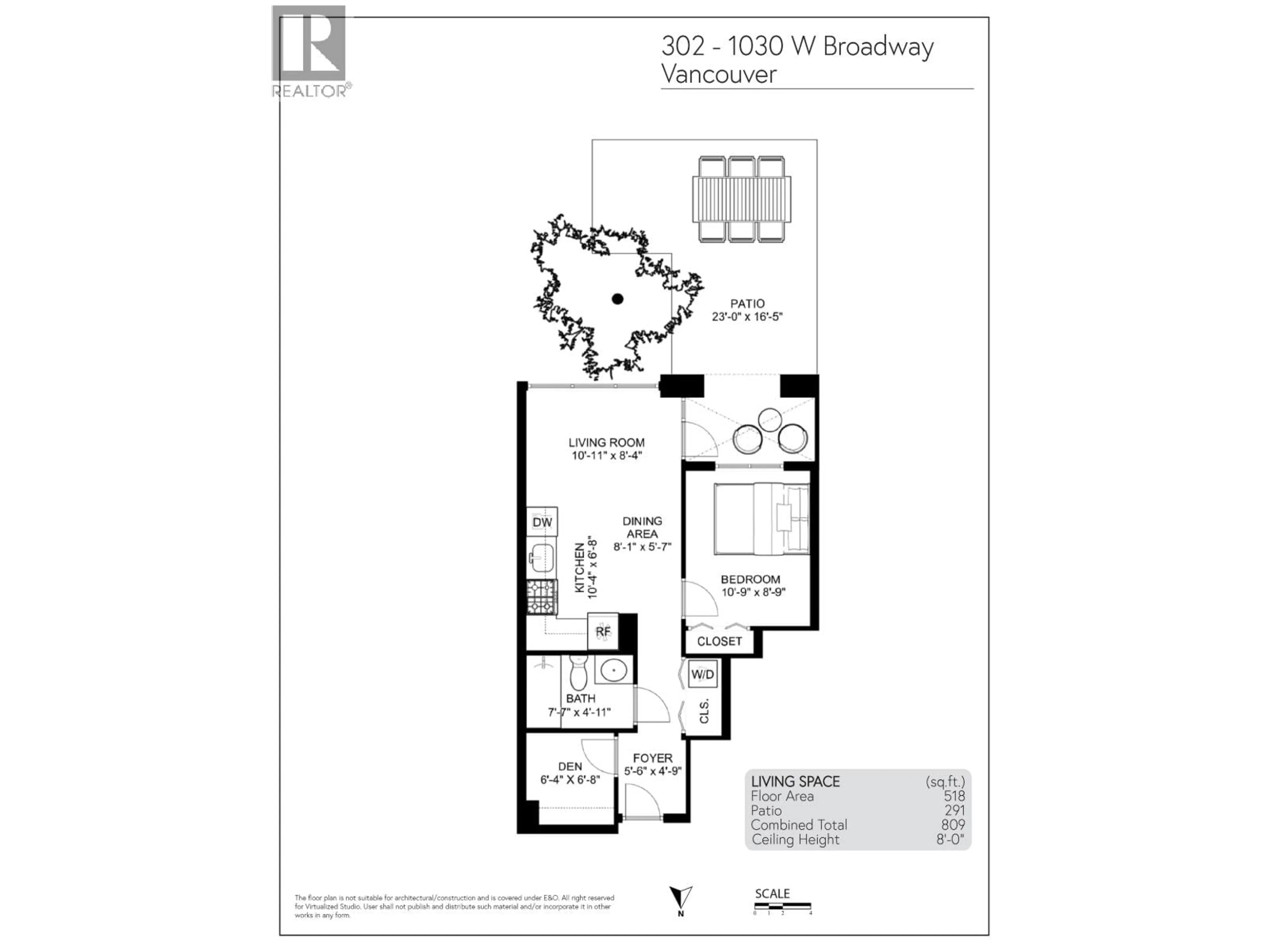 Floor plan for 302 - 1030 BROADWAY STREET, Vancouver British Columbia V6B4J5