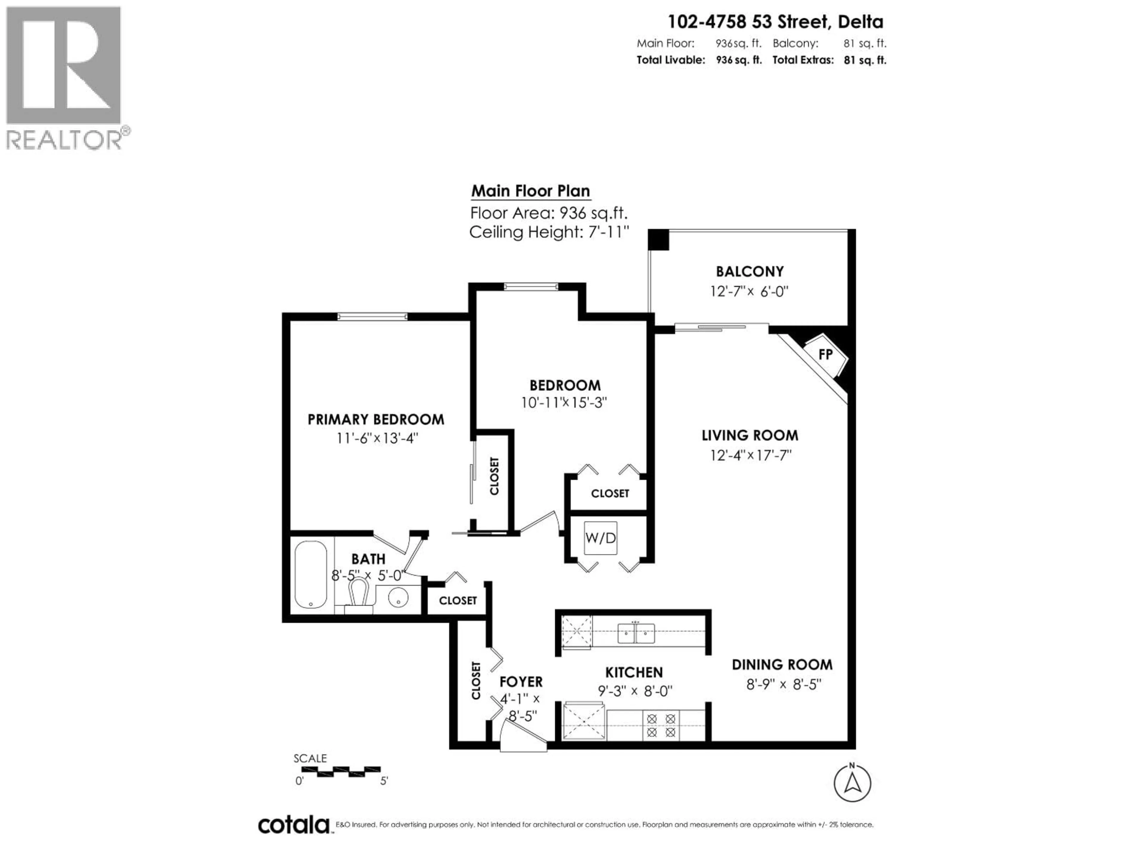 Floor plan for 102 - 4758 53 STREET, Delta British Columbia V4K2Z1