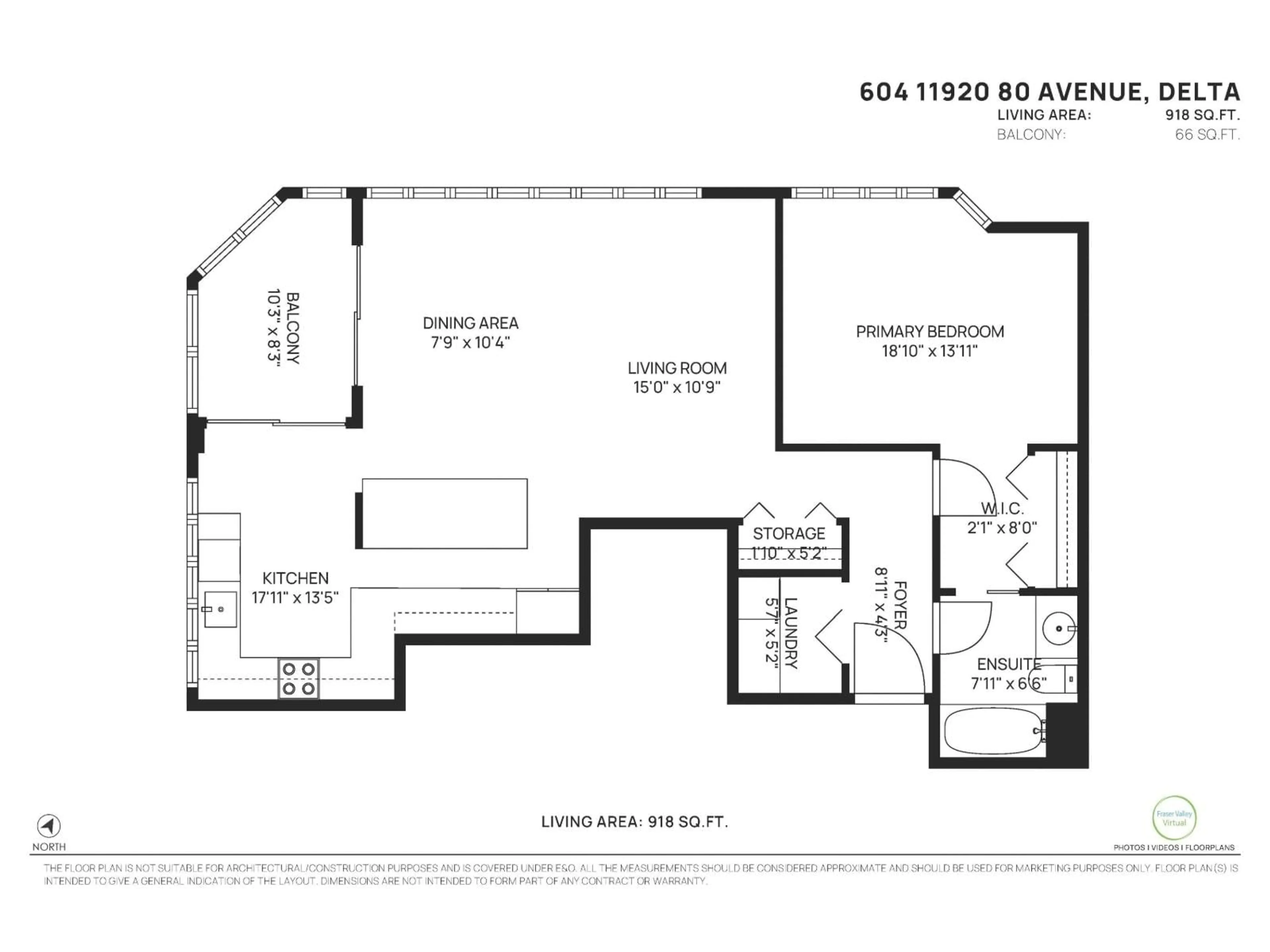 Floor plan for 604 - 11920 80 AVENUE, Delta British Columbia V4C8E8