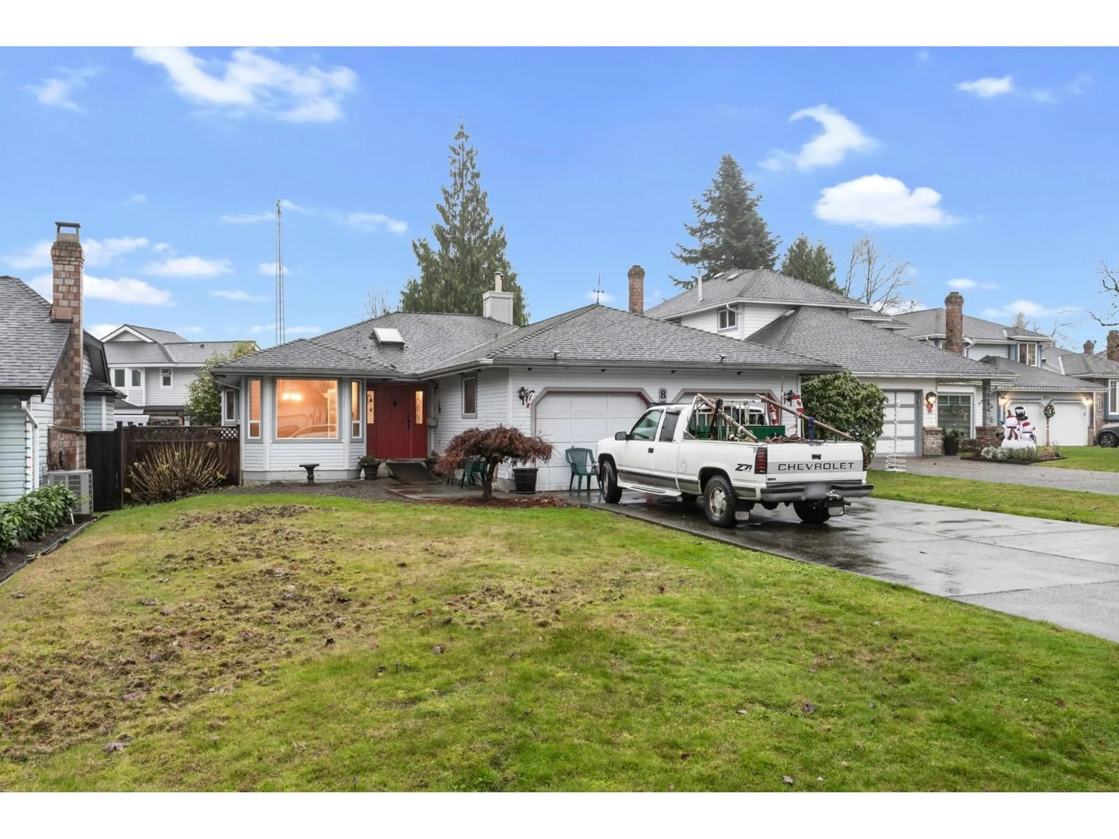 Home with vinyl exterior material, street for 8728 213 STREET, Langley British Columbia V1M2A1