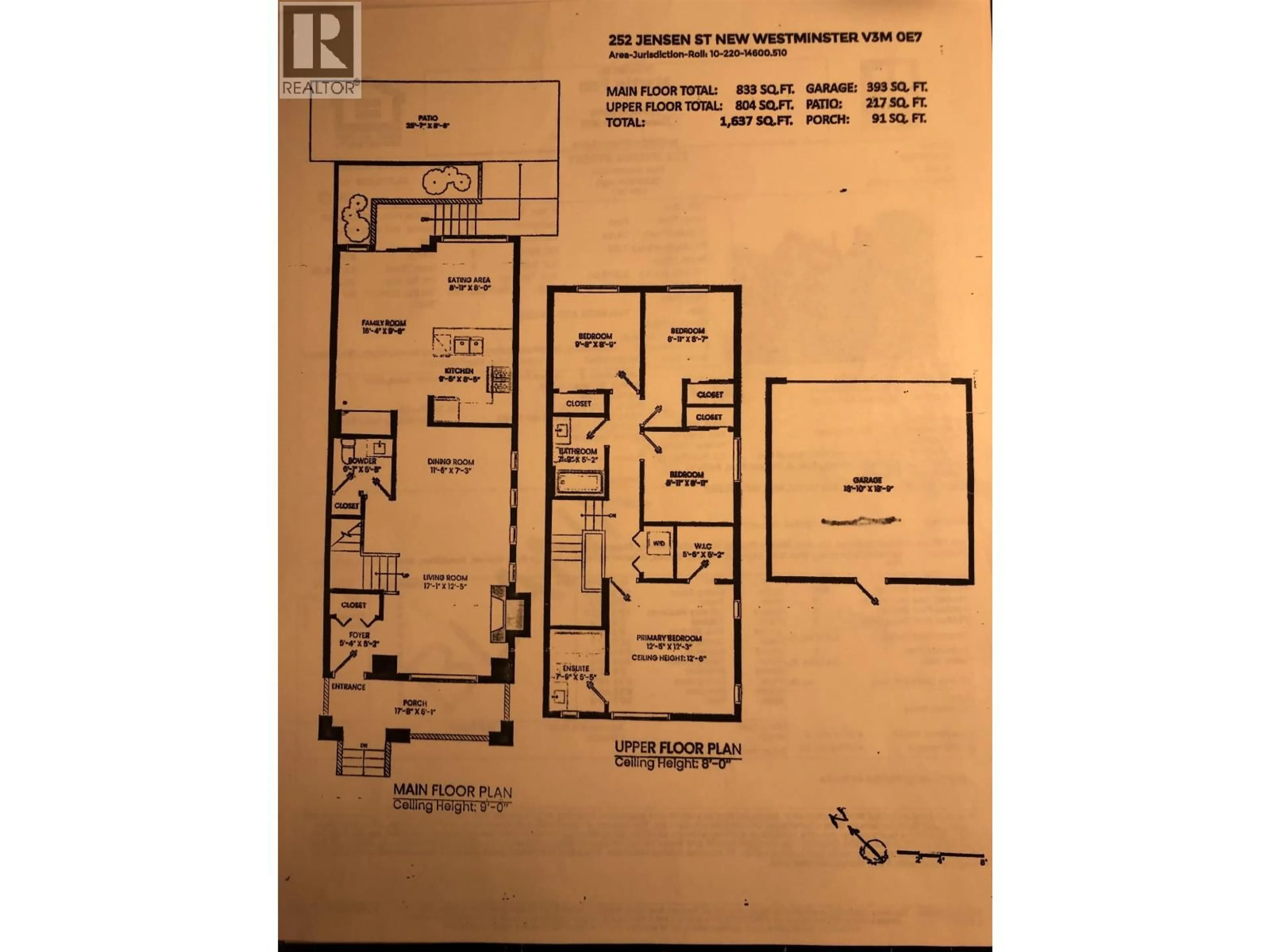 Floor plan for 252 JENSEN STREET, New Westminster British Columbia V3M0E7