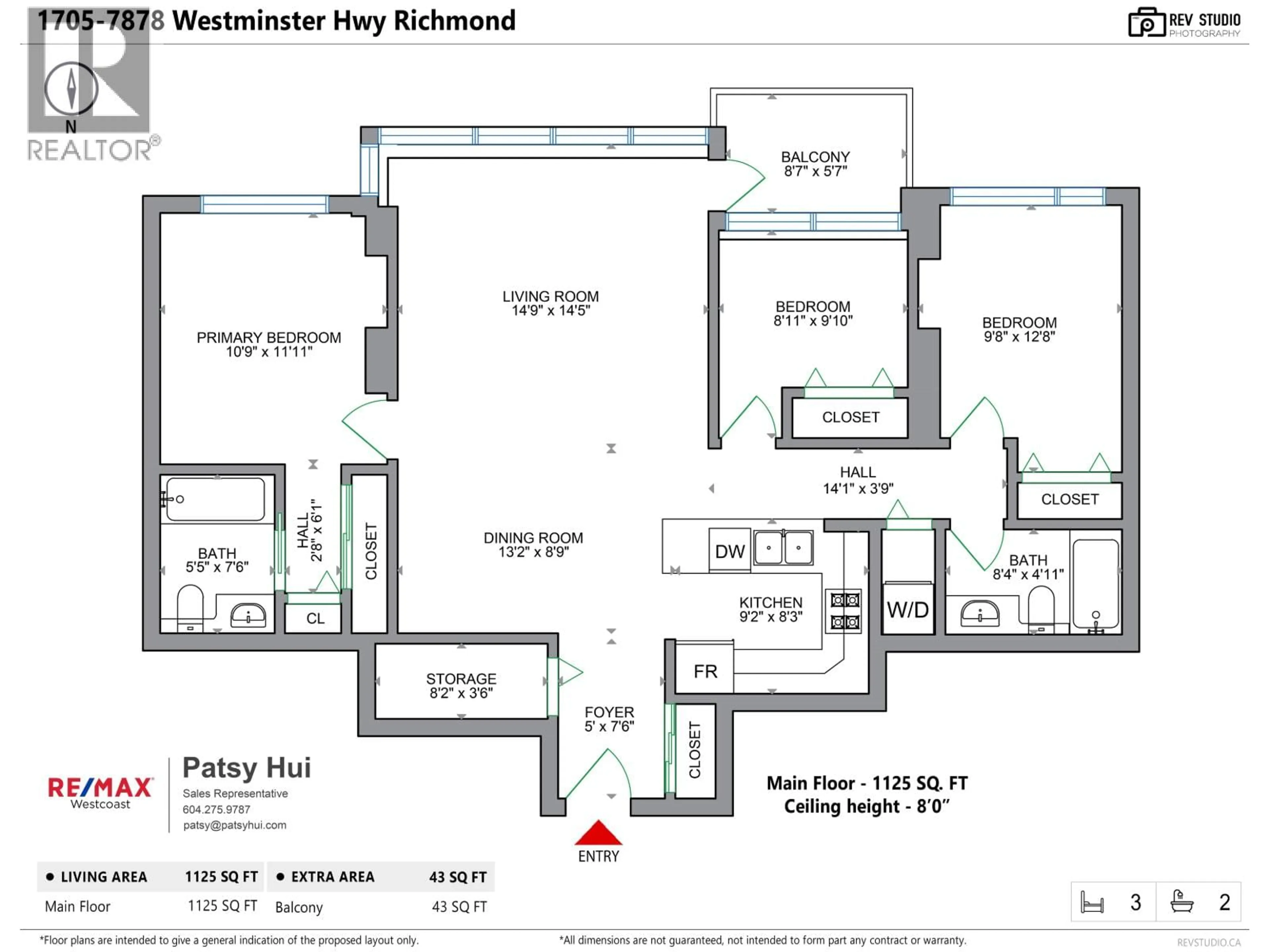 Floor plan for 1705 - 7878 WESTMINSTER HIGHWAY, Richmond British Columbia V6X4A2