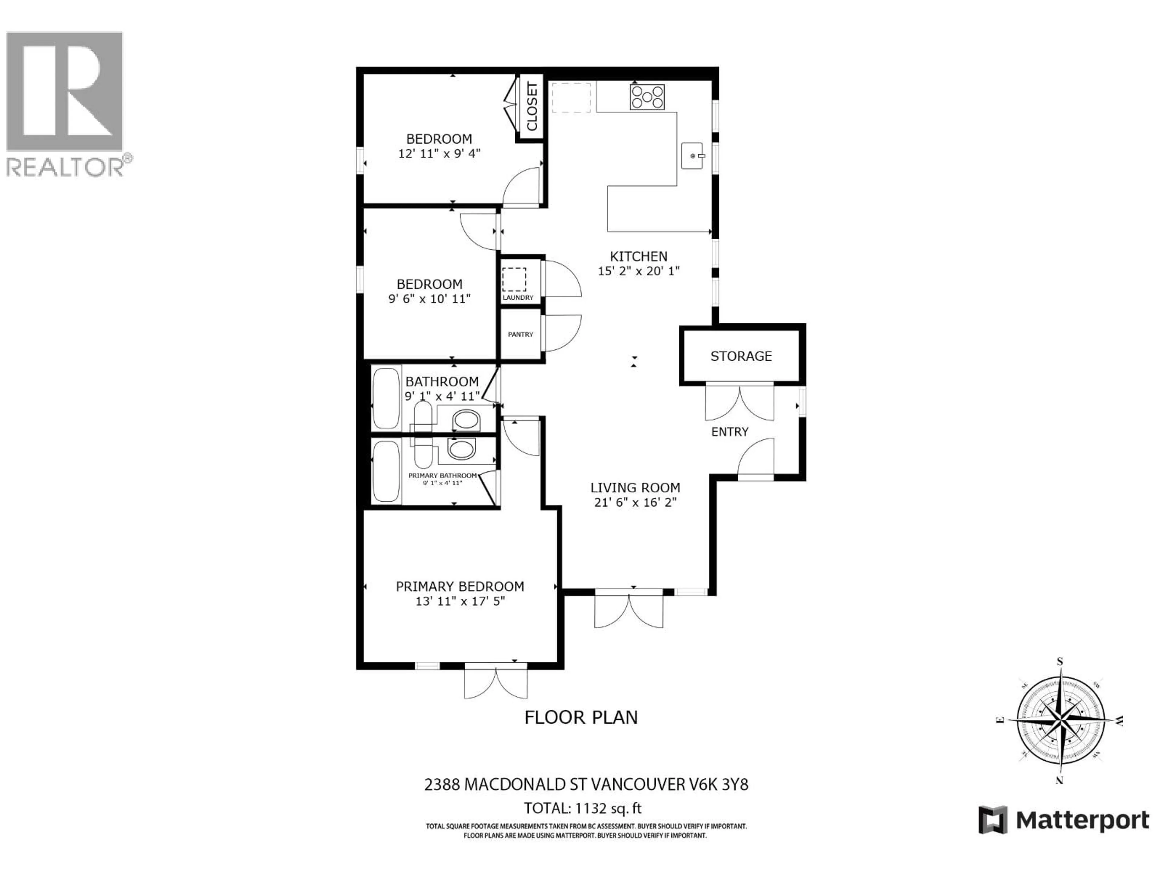 Floor plan for 2388 MACDONALD STREET, Vancouver British Columbia V6K3Y8