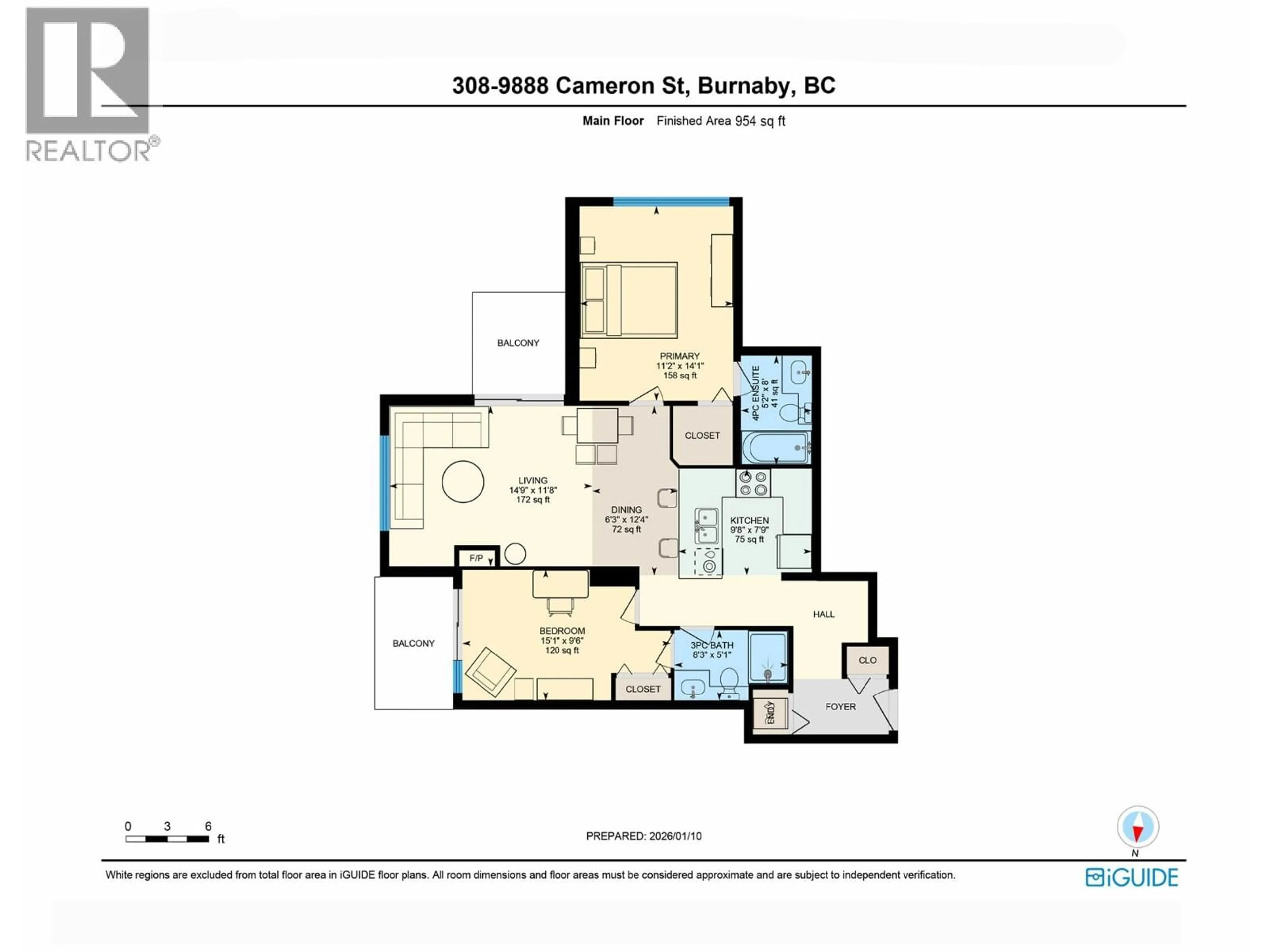 Floor plan for 308 - 9888 CAMERON STREET, Burnaby British Columbia V3J0A4