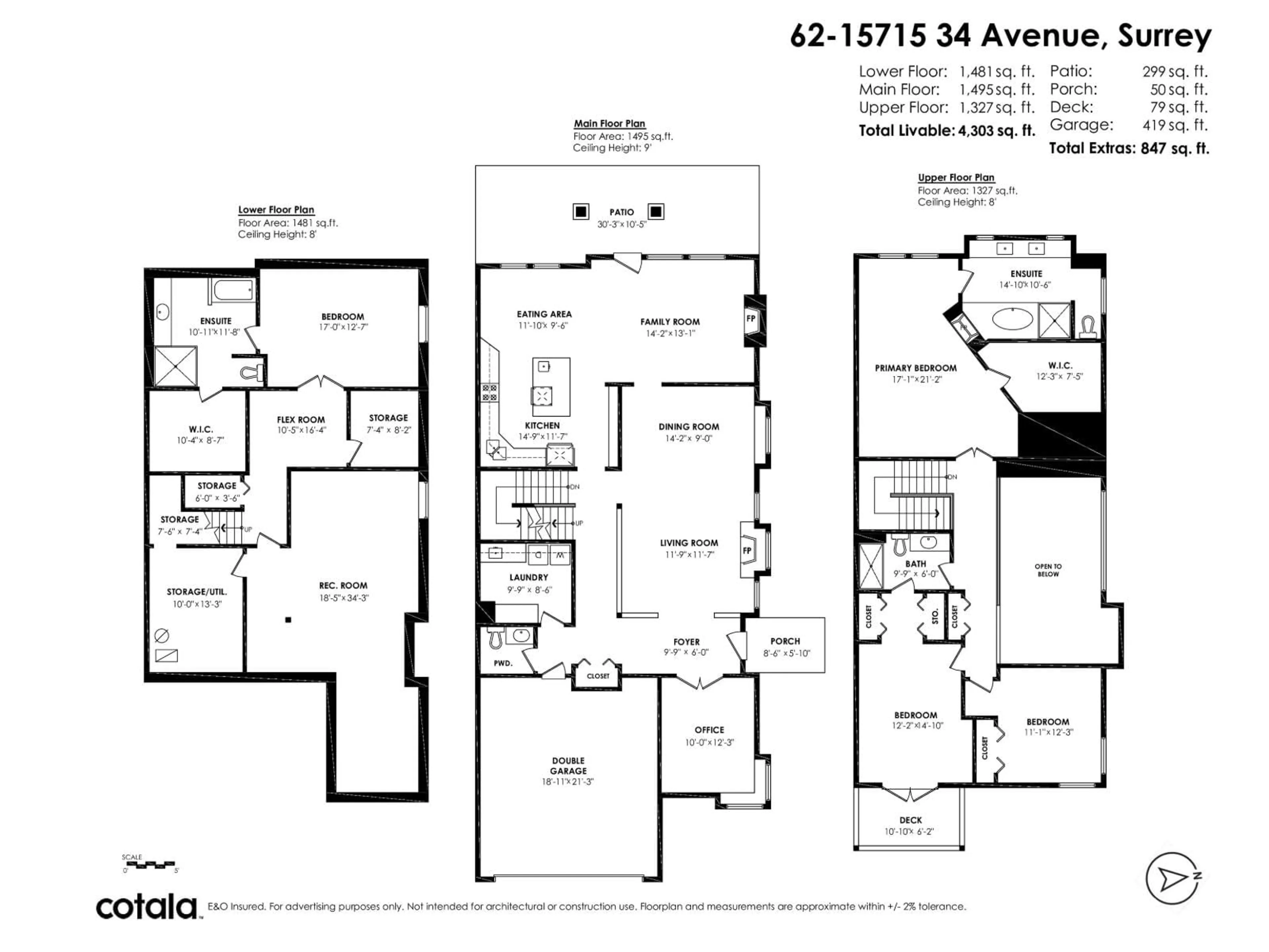 Floor plan for 62 - 15715 34 AVENUE, Surrey British Columbia V3Z0J6
