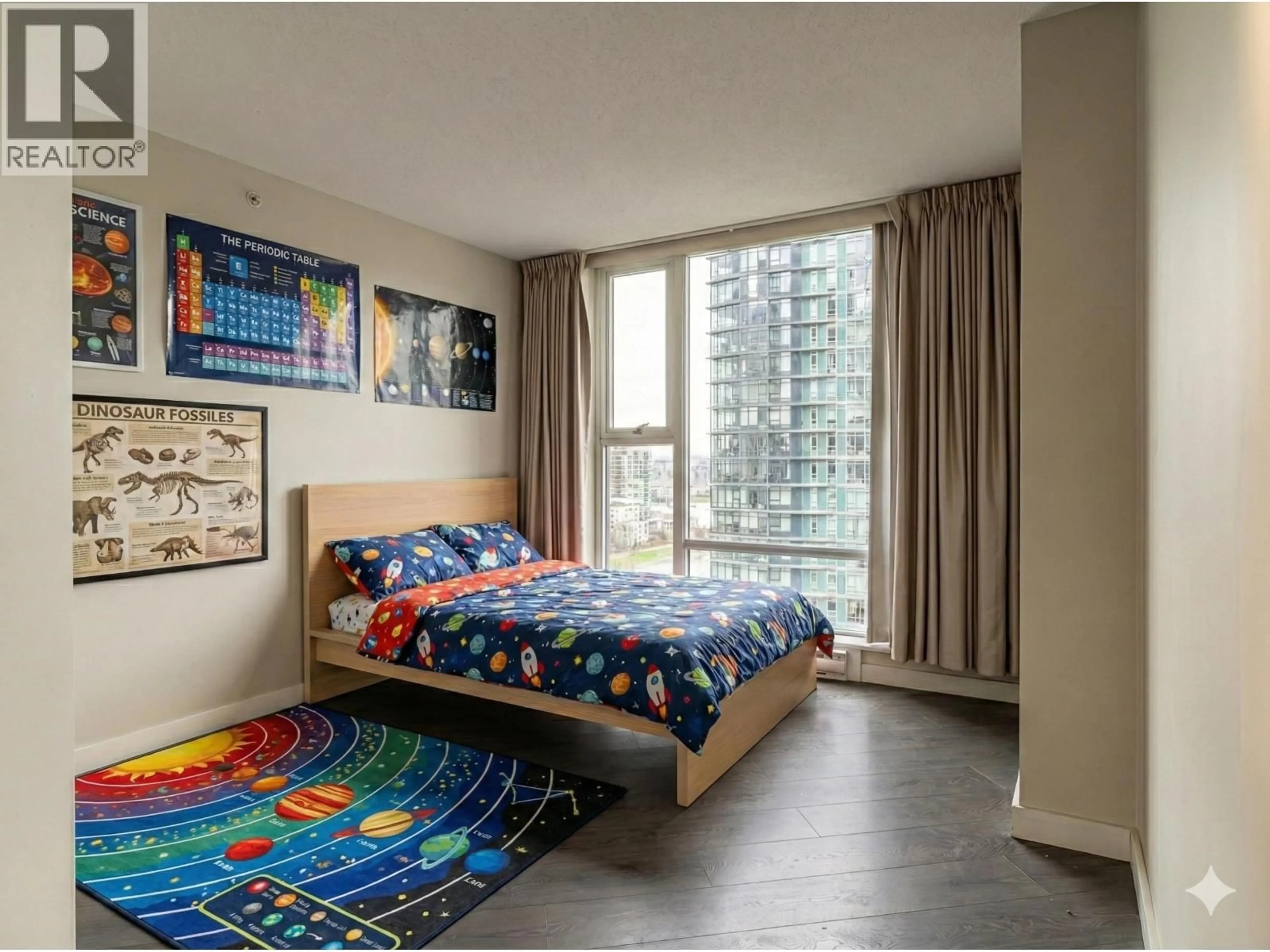 Bedroom with bed, carpet floor for 1802 - 455 BEACH CRESCENT, Vancouver British Columbia V6Z3E5