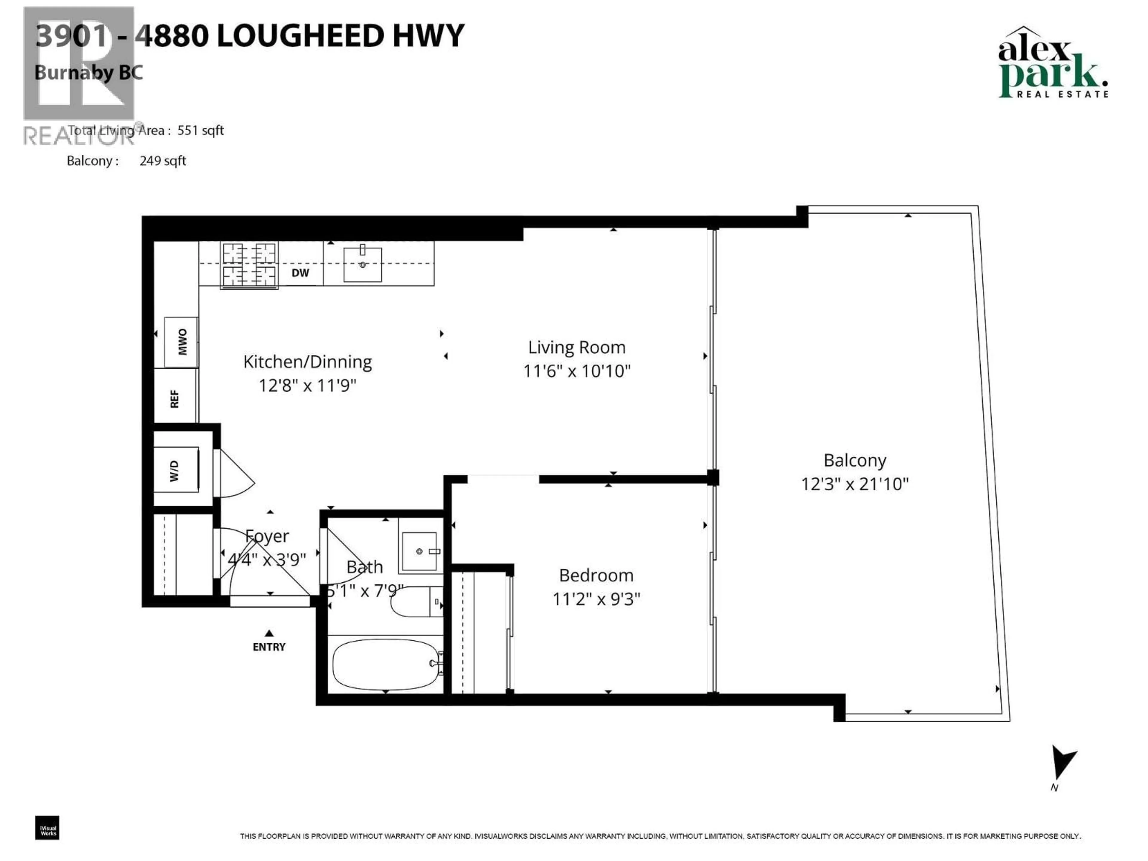 Floor plan for 3901 - 4880 LOUGHEED HIGHWAY, Burnaby British Columbia V5C0N1