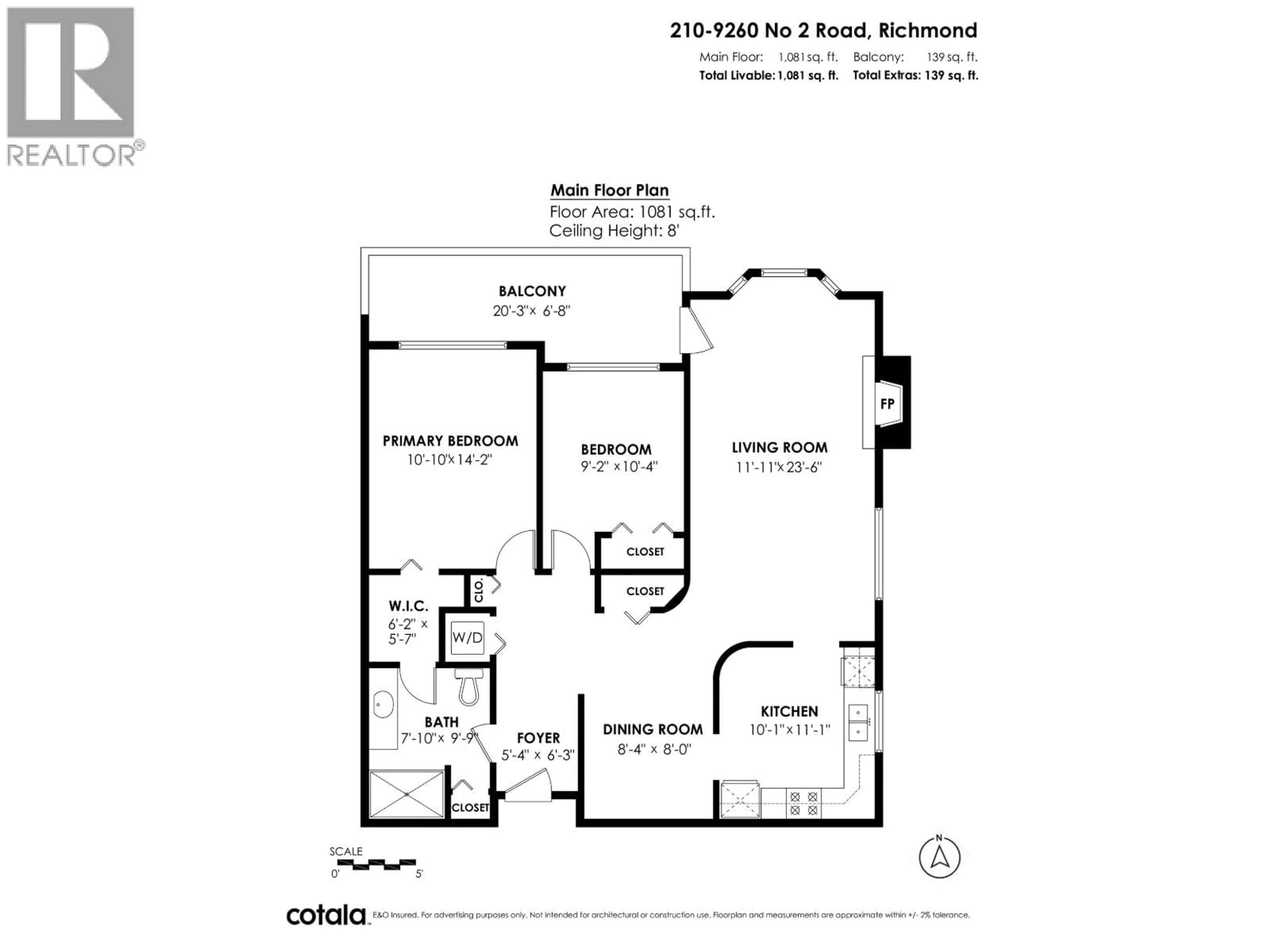 Floor plan for 210 - 9260 NO2 ROAD, Richmond British Columbia V7E2C8