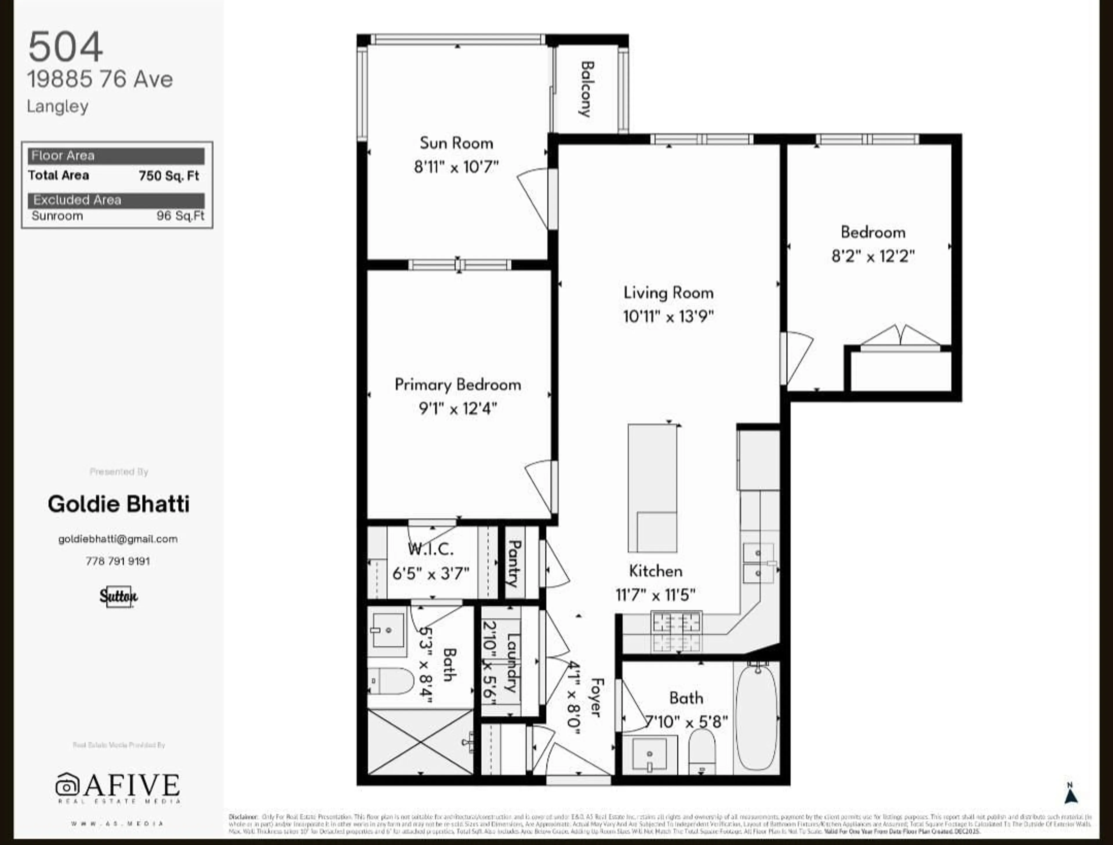 Floor plan for 504 - 19885 76 AVE ALLEY, Langley British Columbia V2Y4M5