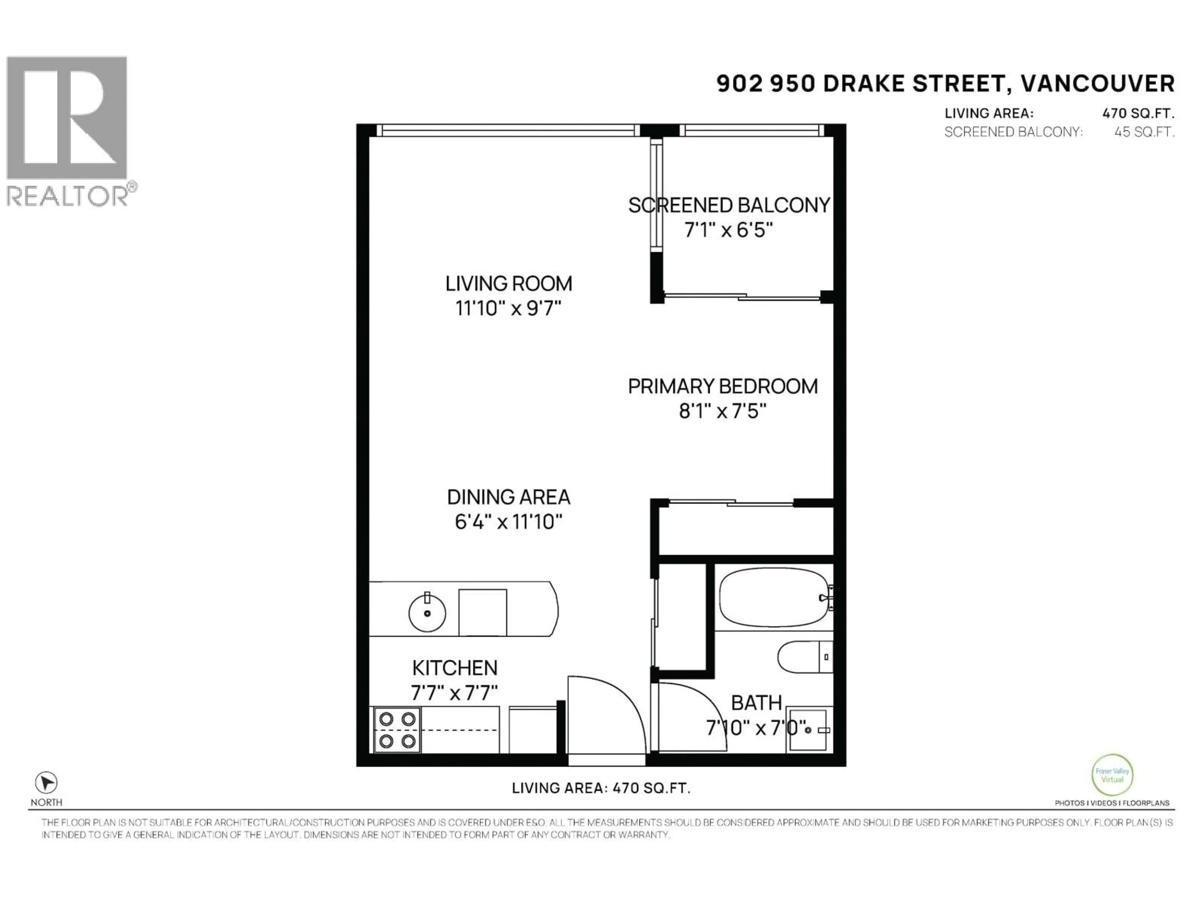 Floor plan for 902 - 950 DRAKE STREET, Vancouver British Columbia V6Z2B9