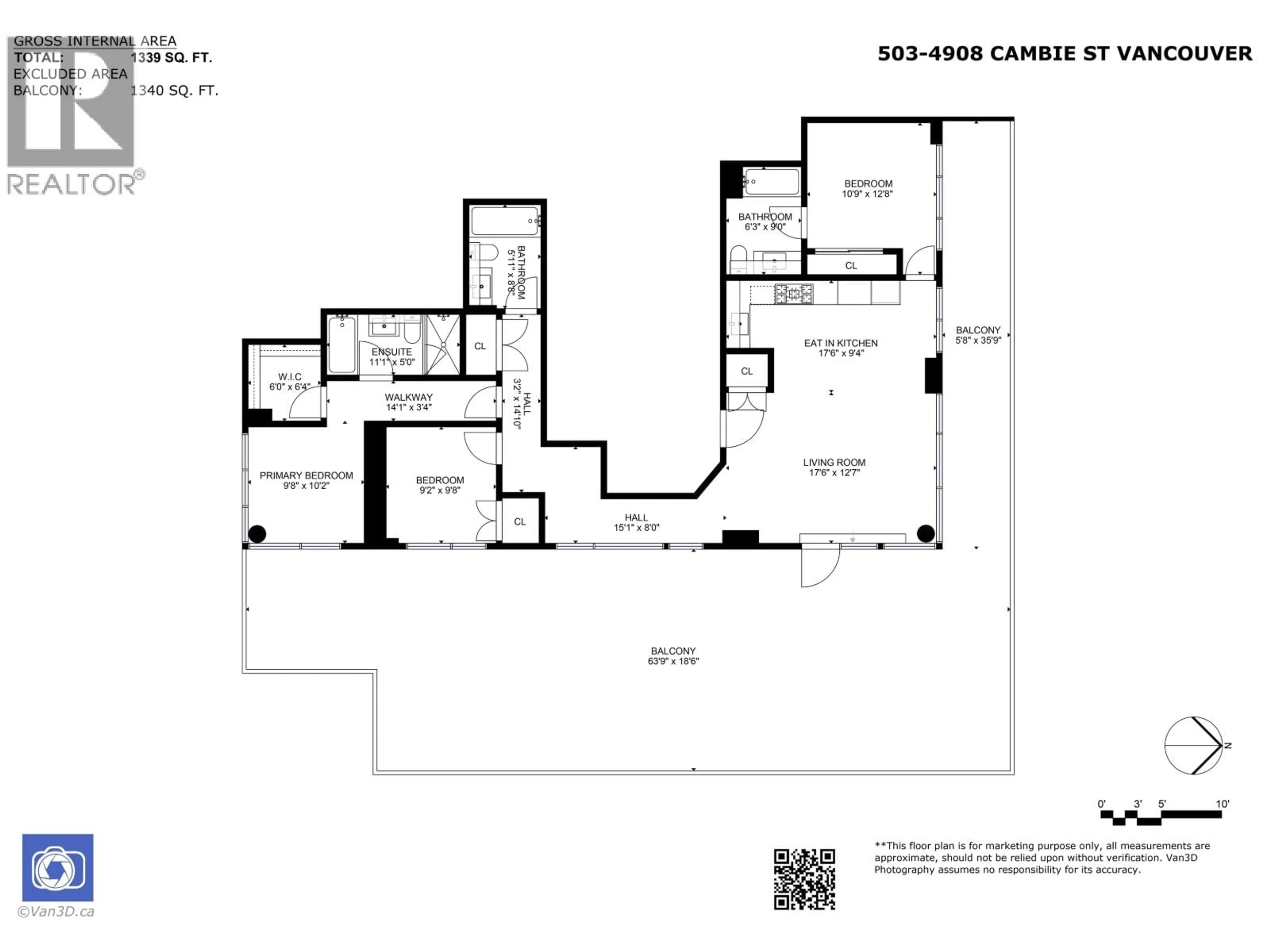 Floor plan for 503 - 4908 CAMBIE STREET, Vancouver British Columbia V5Z0K1