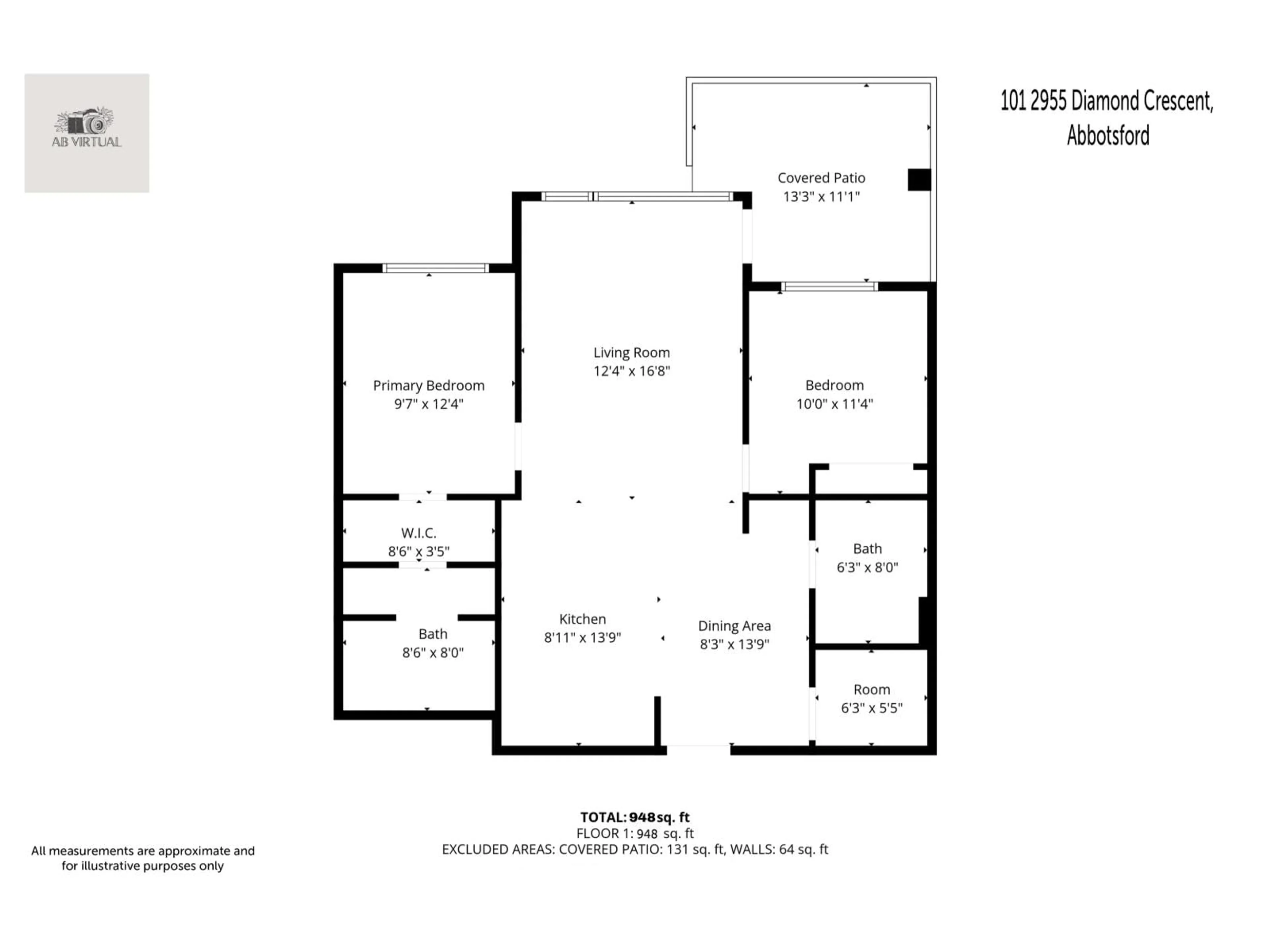 Floor plan for 101 - 2955 DIAMOND CRESCENT, Abbotsford British Columbia V2T2L5