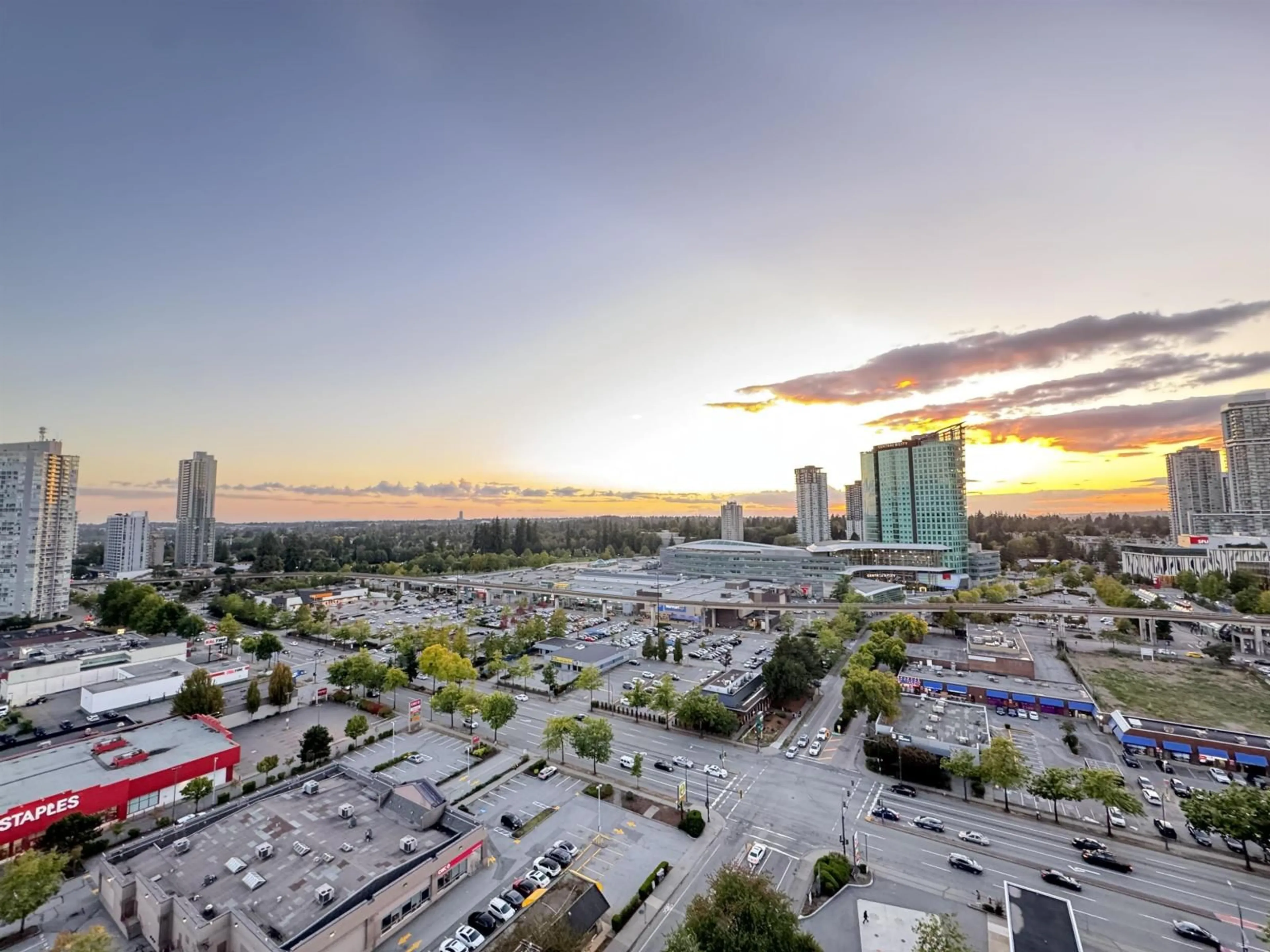 A pic from outside/outdoor area/front of a property/back of a property/a pic from drone, city buildings view from balcony for 1909 - 13685 102 AVENUE, Surrey British Columbia V3T0S2