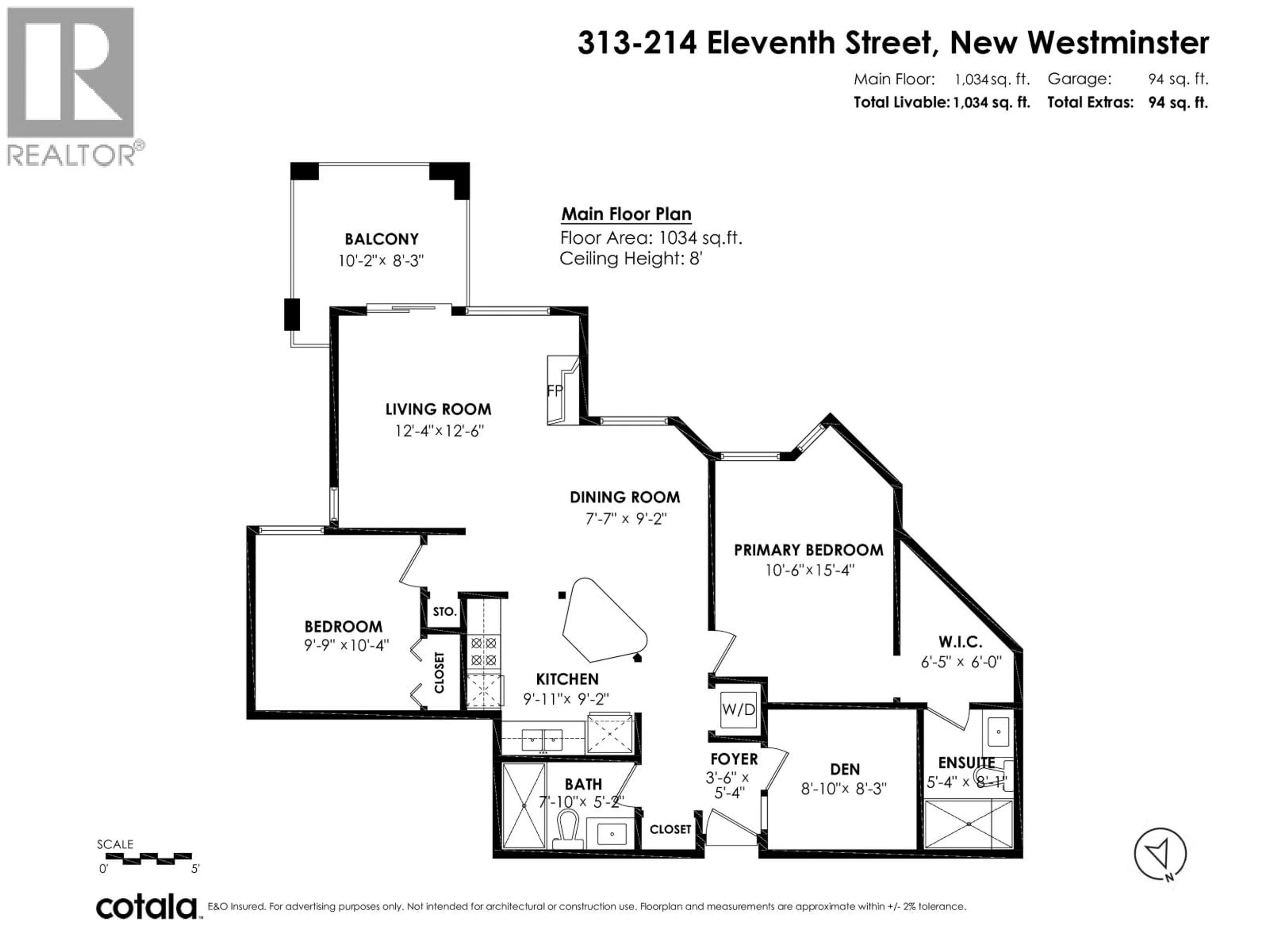 Floor plan for 313 - 214 ELEVENTH STREET, New Westminster British Columbia V3M4C9
