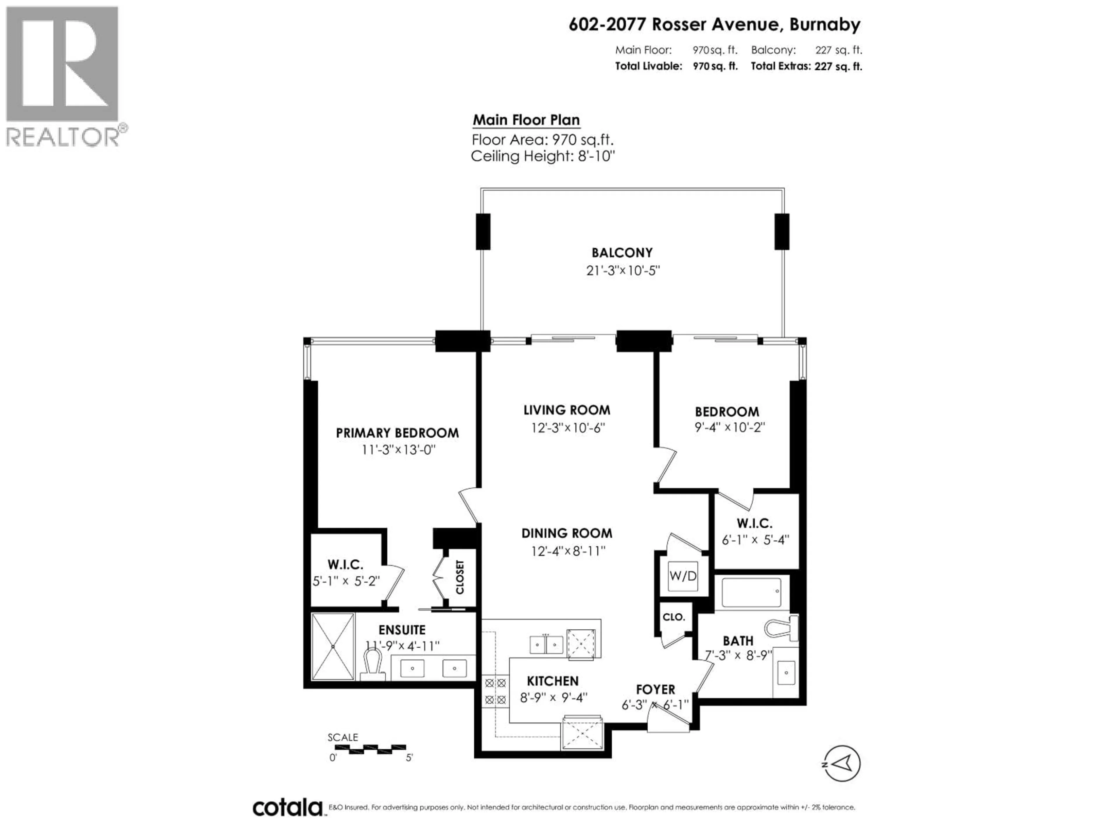 Floor plan for 602 - 2077 ROSSER AVENUE, Burnaby British Columbia V5C0G6