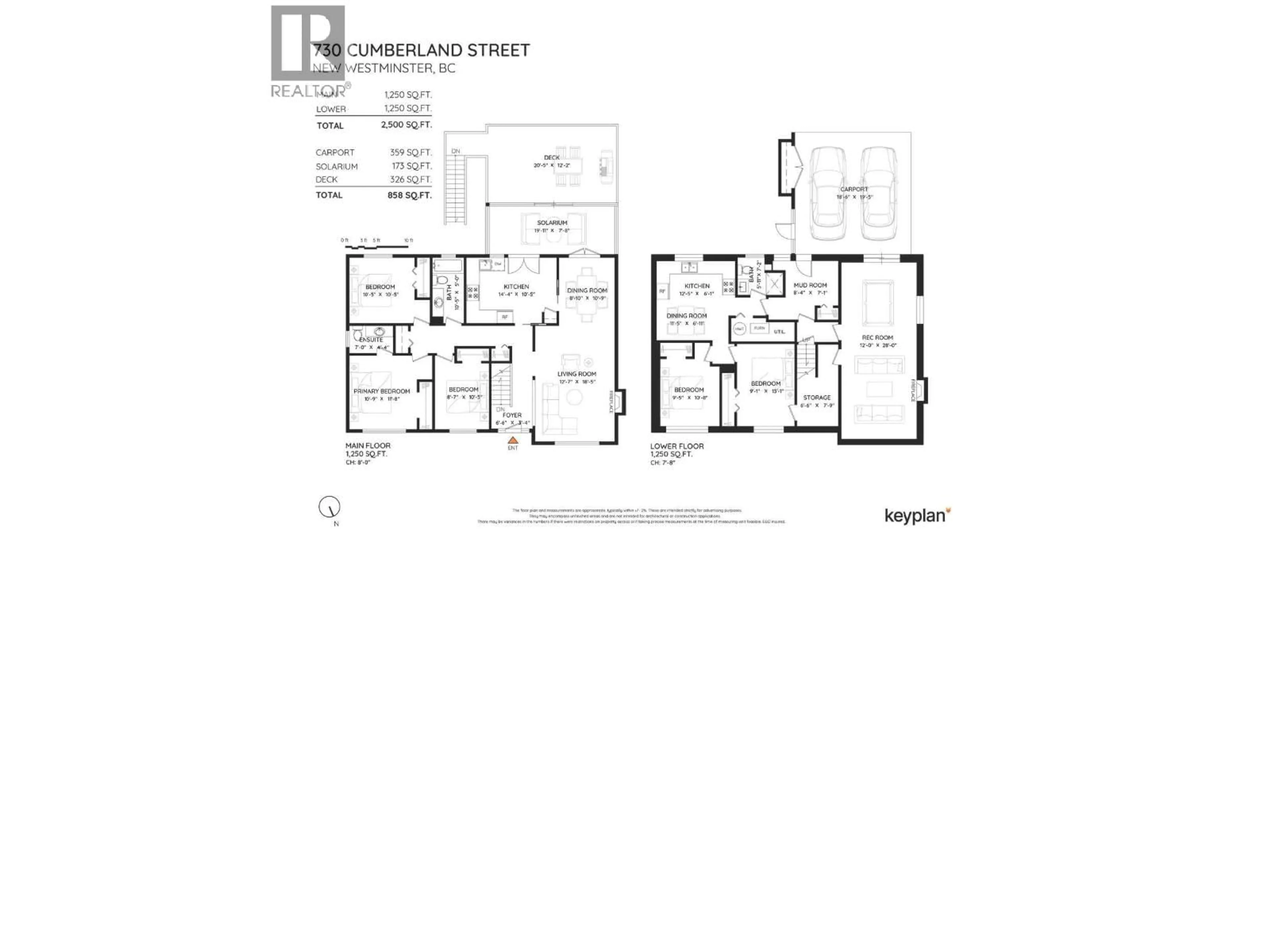 Floor plan for 730 CUMBERLAND STREET, New Westminster British Columbia V3L4J4