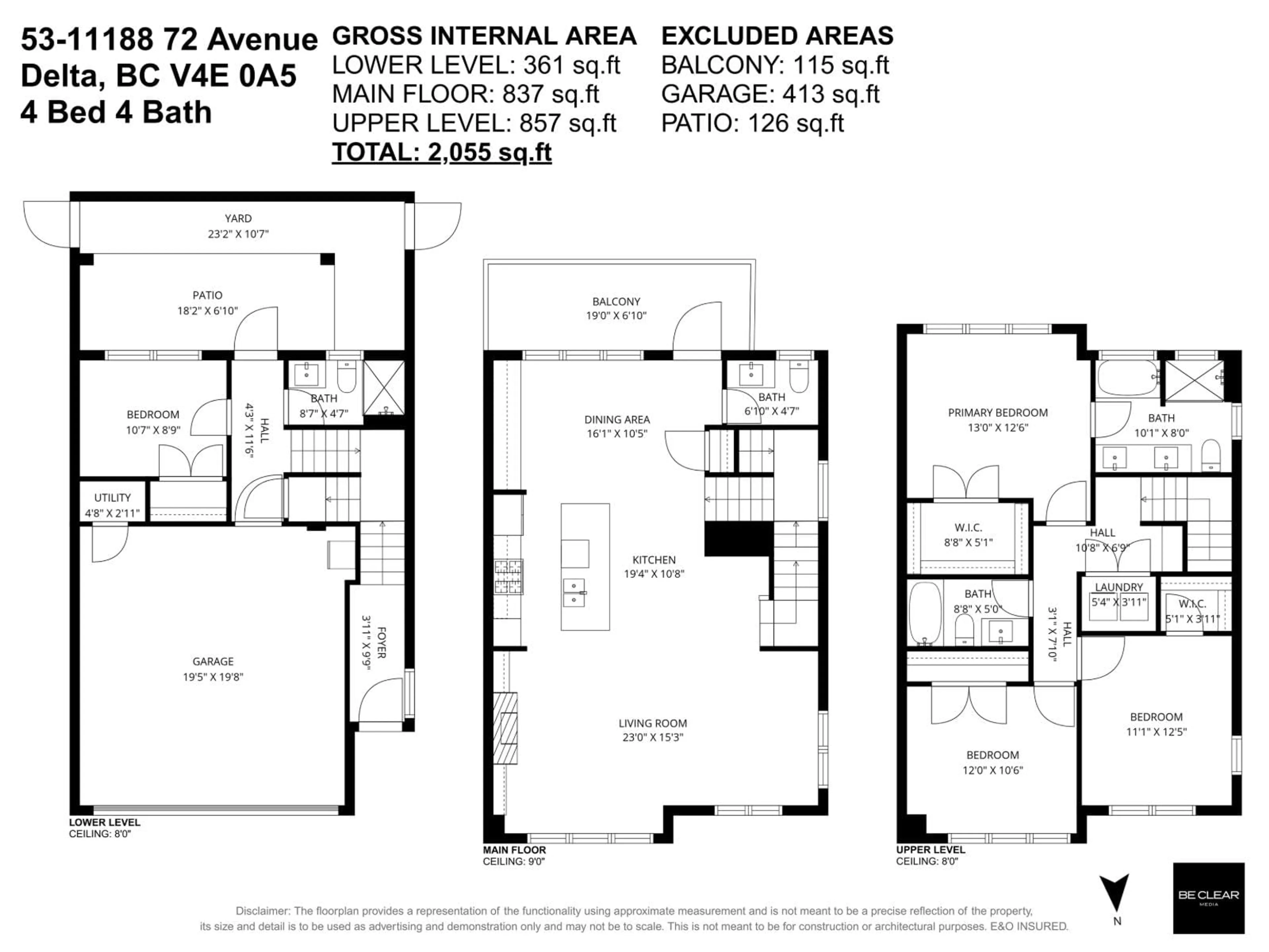 Floor plan for 53 - 11188 72 AVENUE, Delta British Columbia V4E0A5
