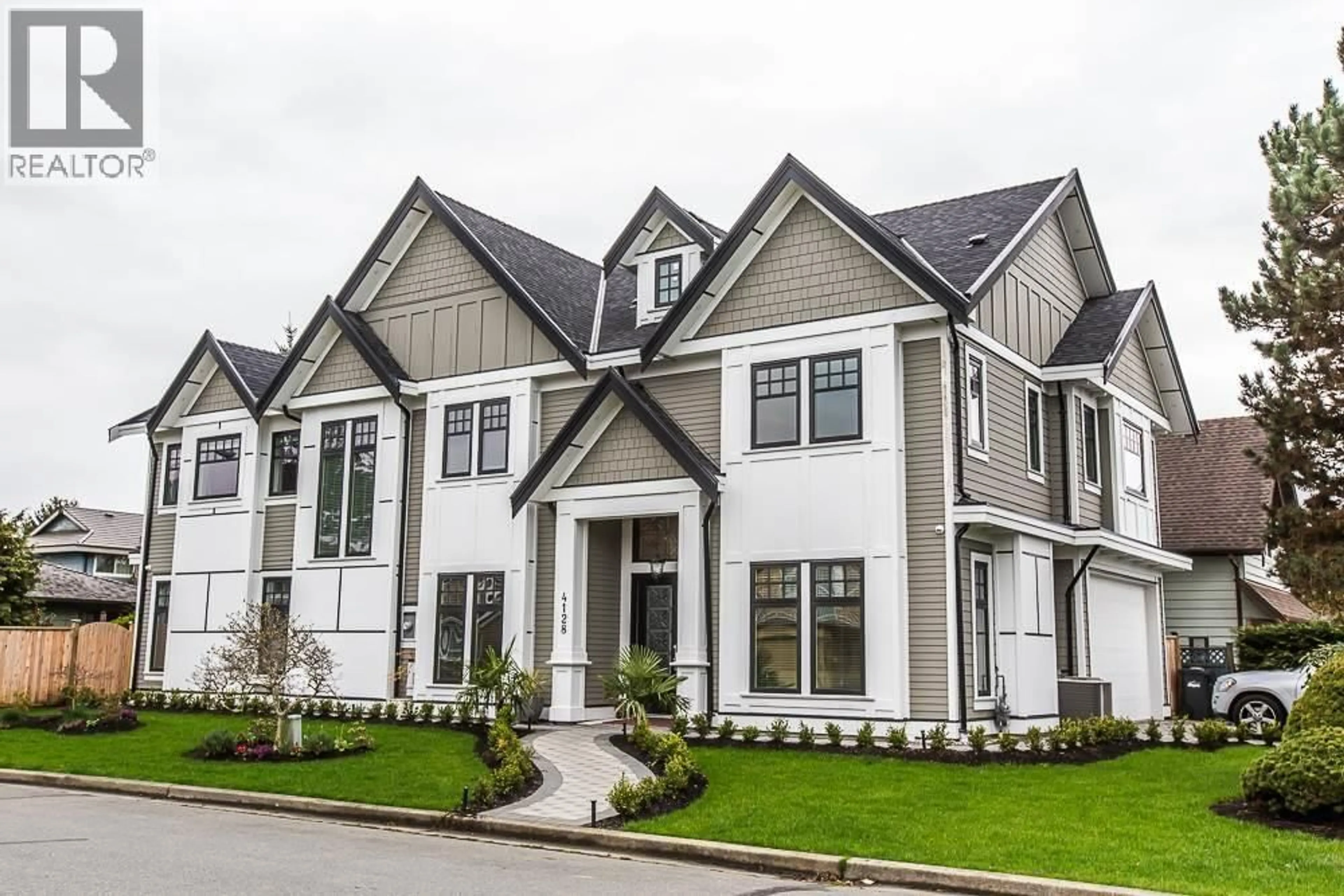 Home with vinyl exterior material, street for 4128 PETERSON DRIVE, Richmond British Columbia V7E4X8