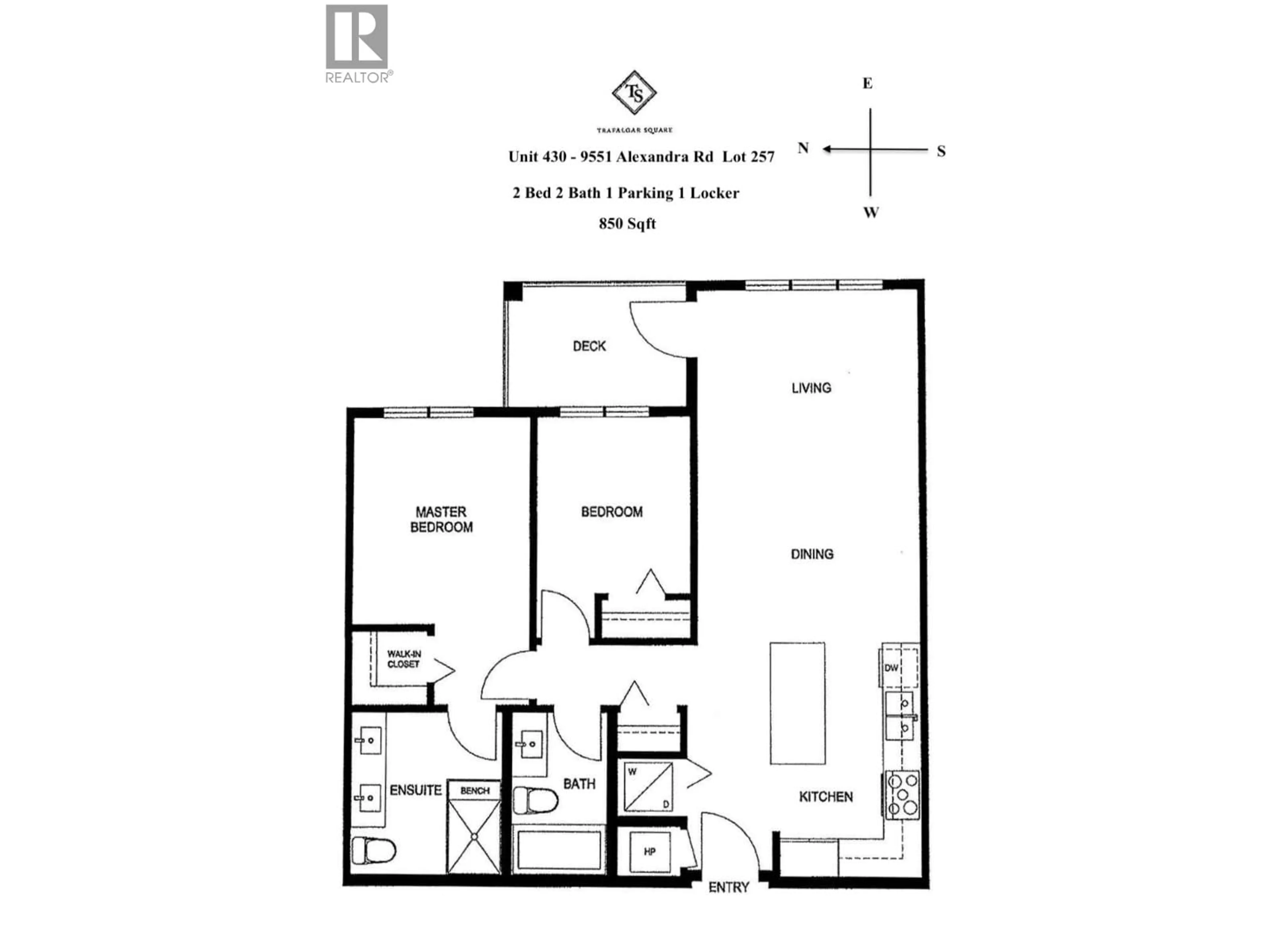 Floor plan for 430 - 9551 ALEXANDRA ROAD, Richmond British Columbia V7C0E5