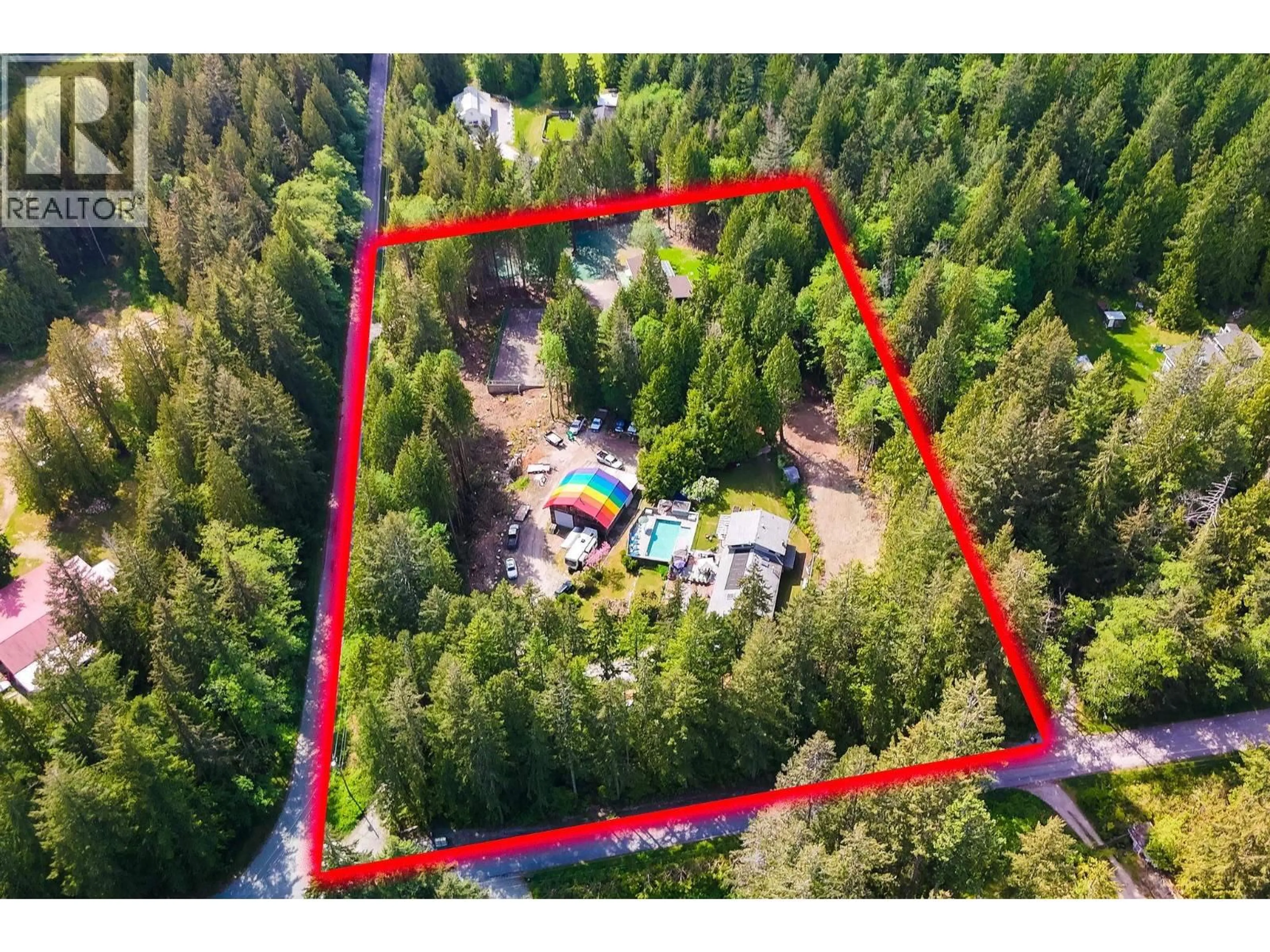 A pic from outside/outdoor area/front of a property/back of a property/a pic from drone, unknown for 3318-42 LINWOOD ROAD, Roberts Creek British Columbia V0N2W1