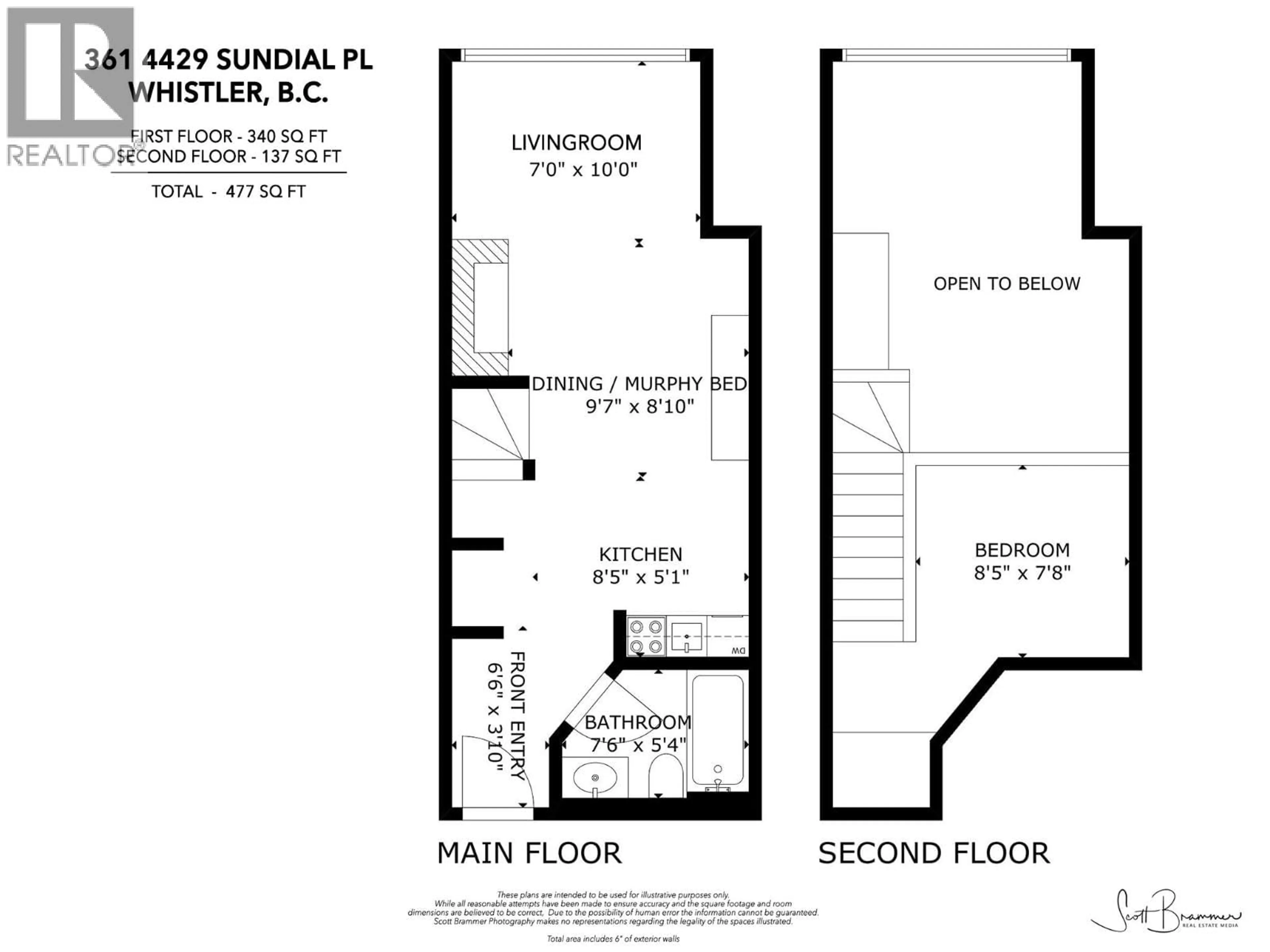 Floor plan for 361 - 4429 SUNDIAL PLACE, Whistler British Columbia V8E1G8