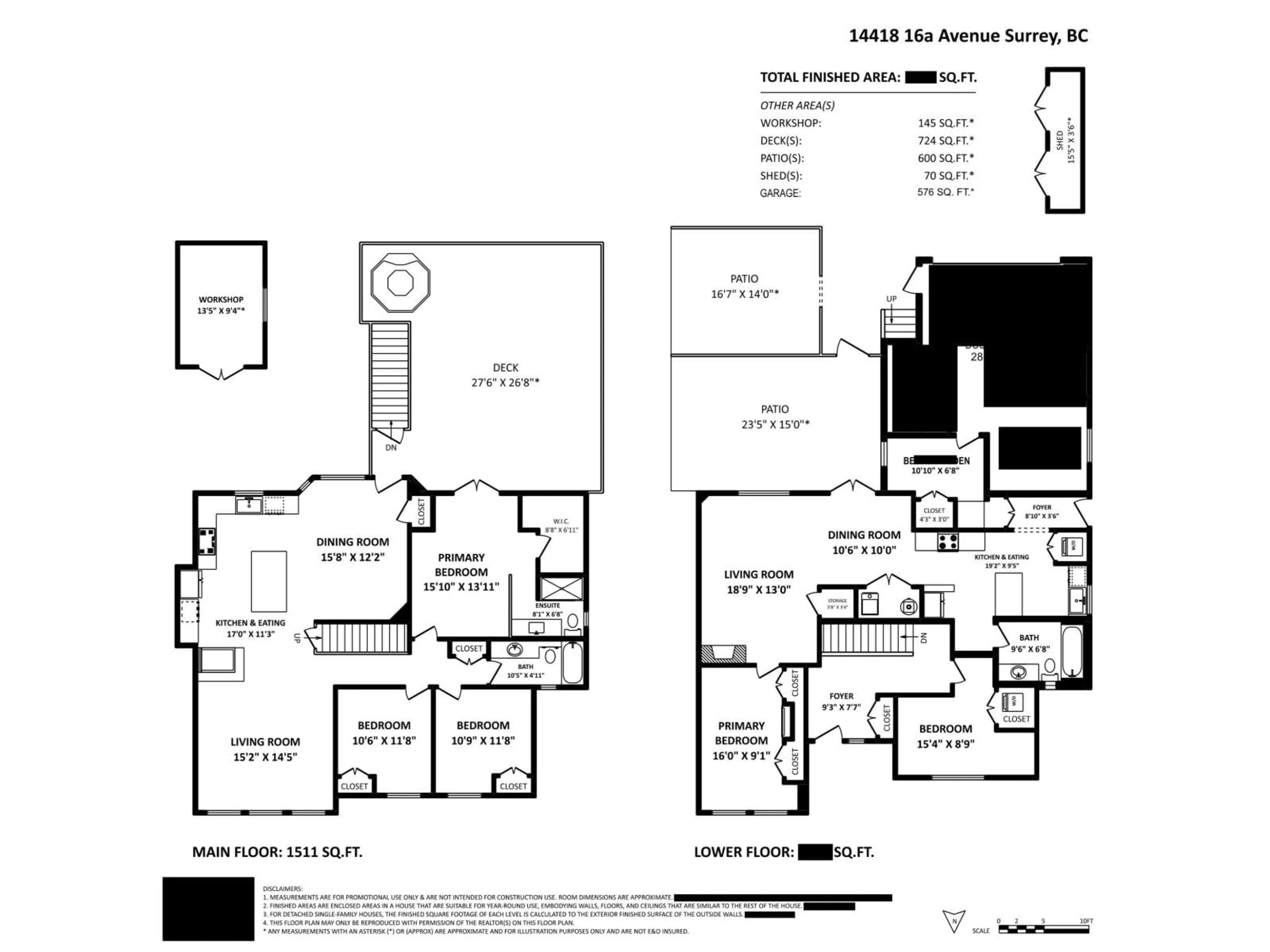 Floor plan for 14418 16A AVENUE, Surrey British Columbia V4A5T8