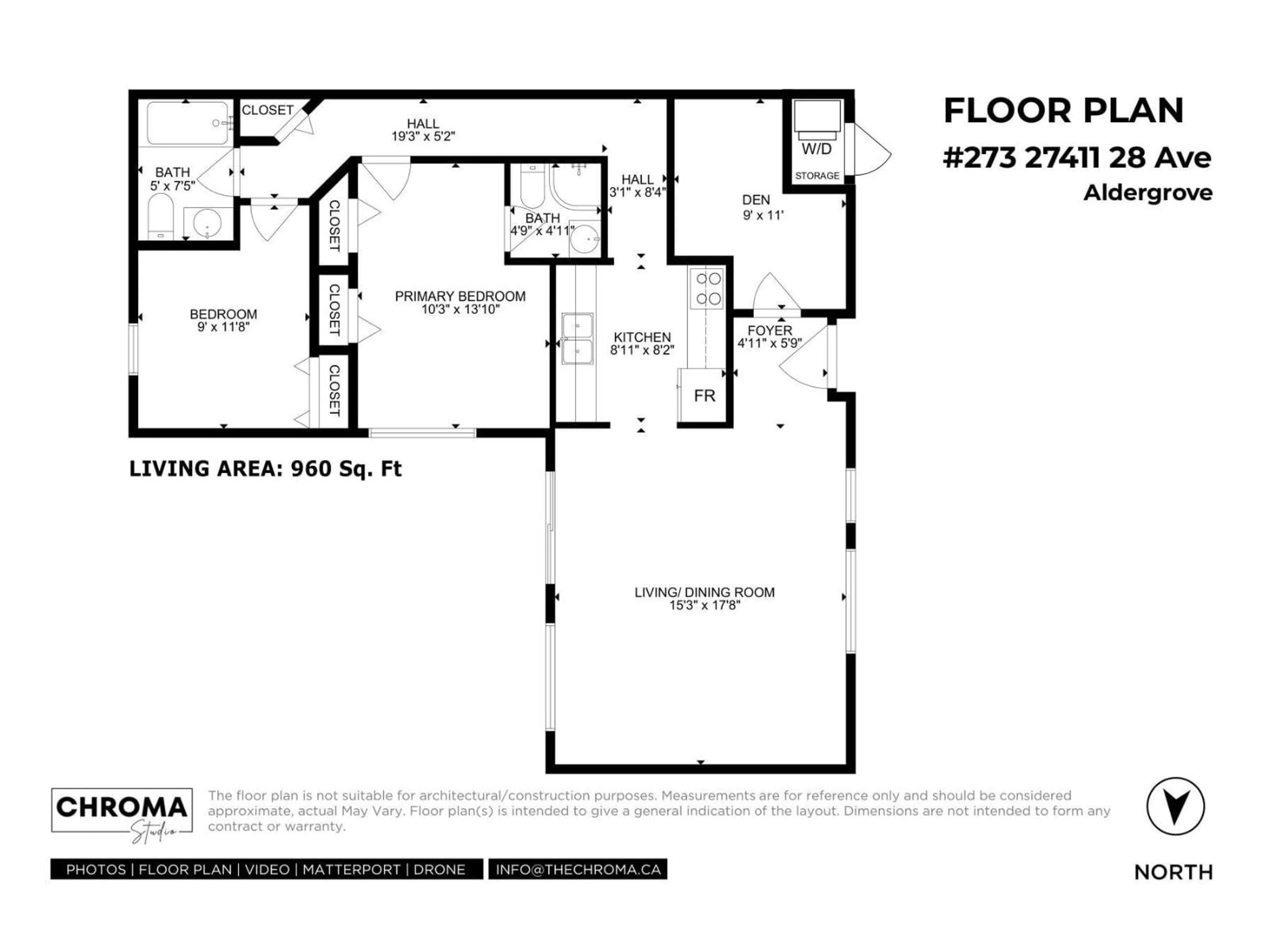 Floor plan for 273 - 27411 28 AVENUE, Langley British Columbia V4W3V2