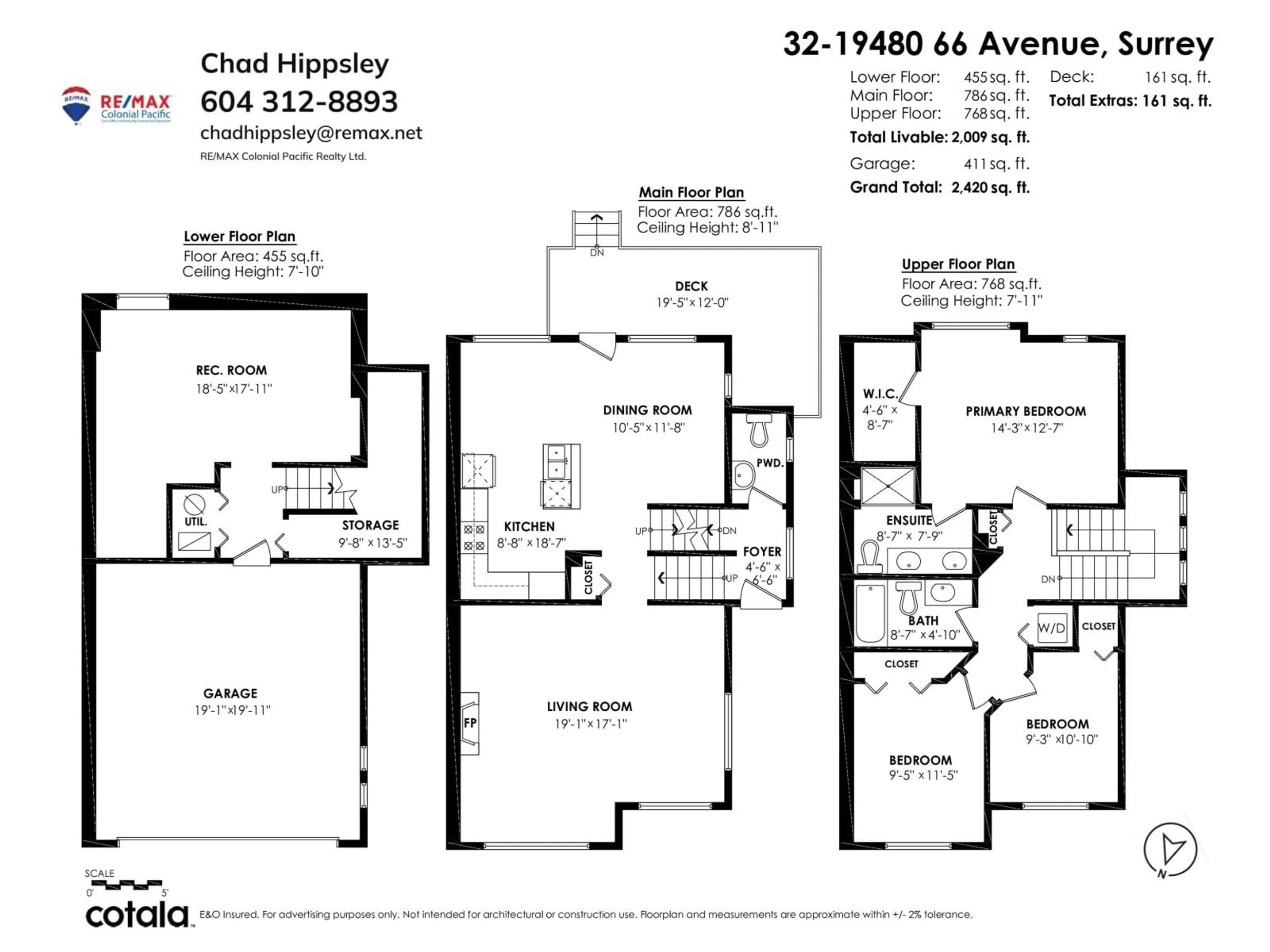 Floor plan for 32 - 19480 66 AVENUE, Surrey British Columbia V4N5W7