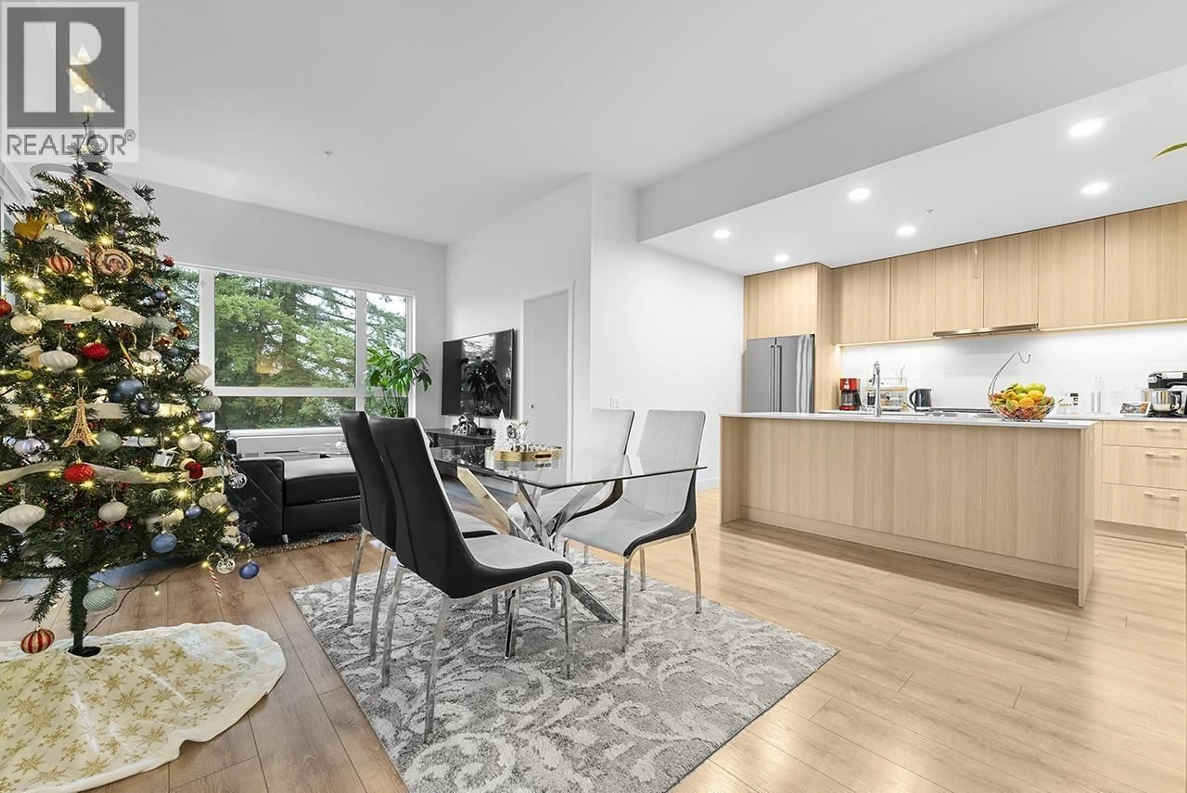 Open concept kitchen, wood/laminate floor for 411 - 735 ANSKAR COURT, Coquitlam British Columbia V3J0L7