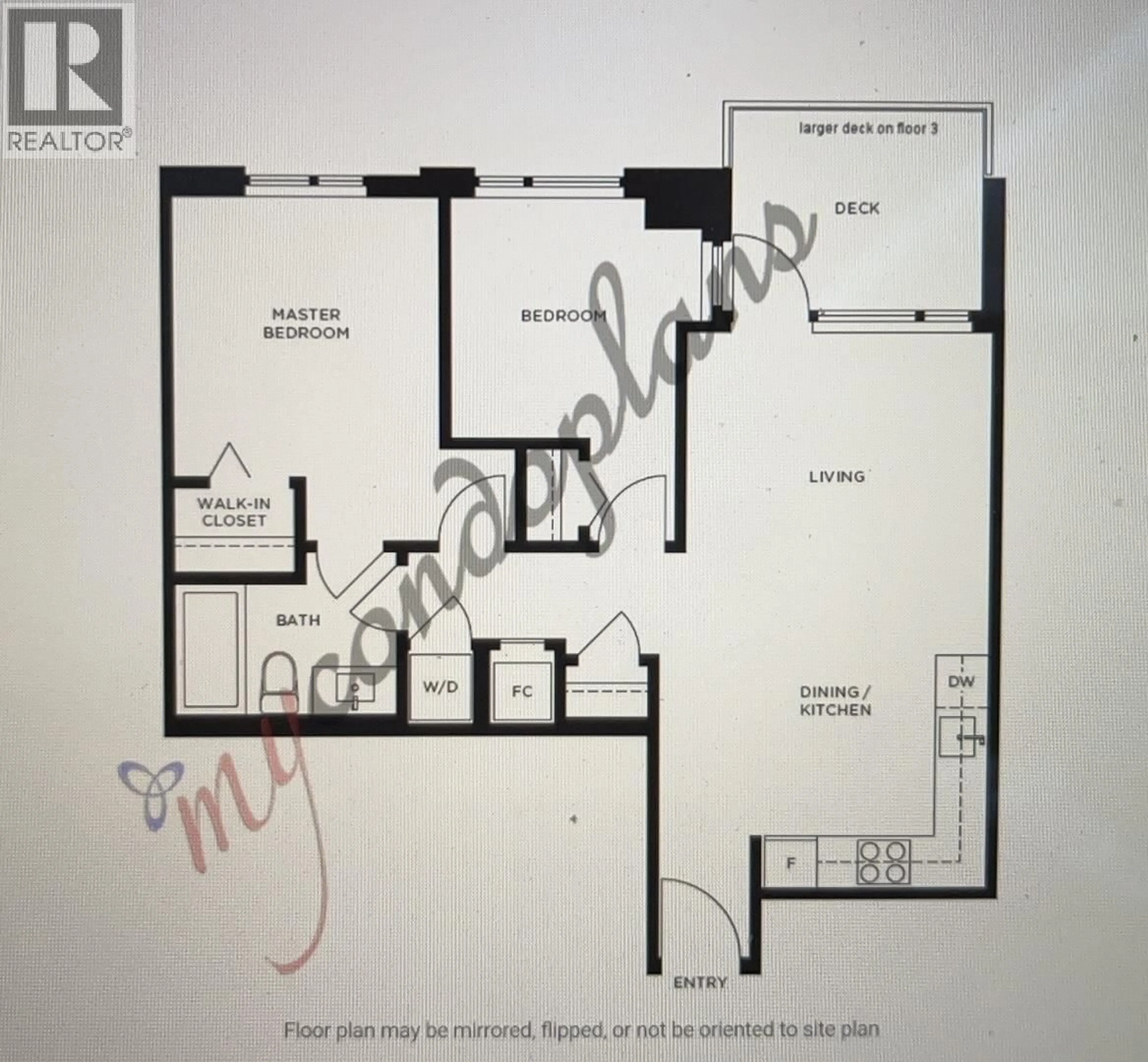 Floor plan for 606 - 3699 SEXSMITH DRIVE, Richmond British Columbia V6X0W4