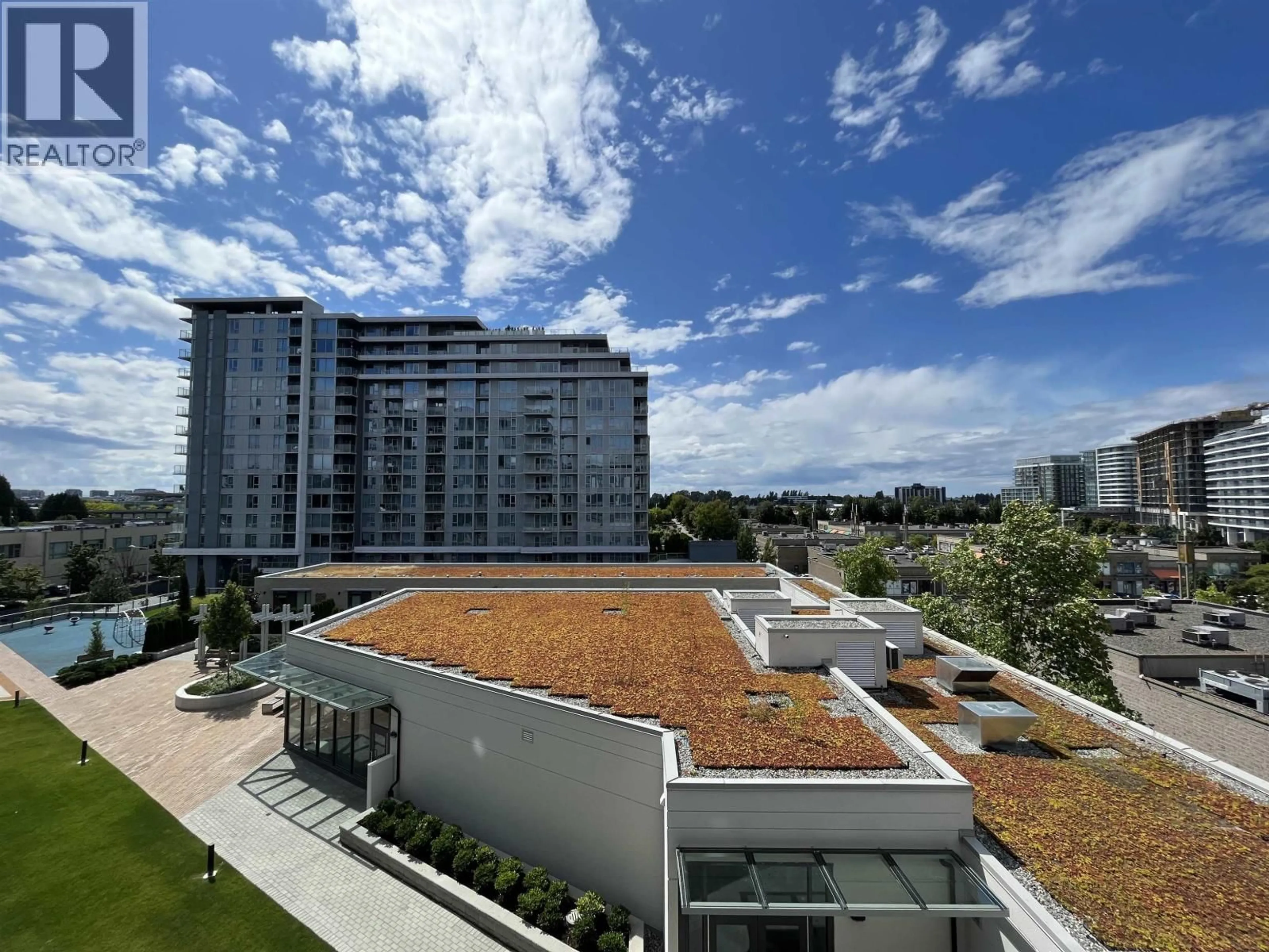 A pic from outside/outdoor area/front of a property/back of a property/a pic from drone, city buildings view from balcony for 606 - 3699 SEXSMITH DRIVE, Richmond British Columbia V6X0W4
