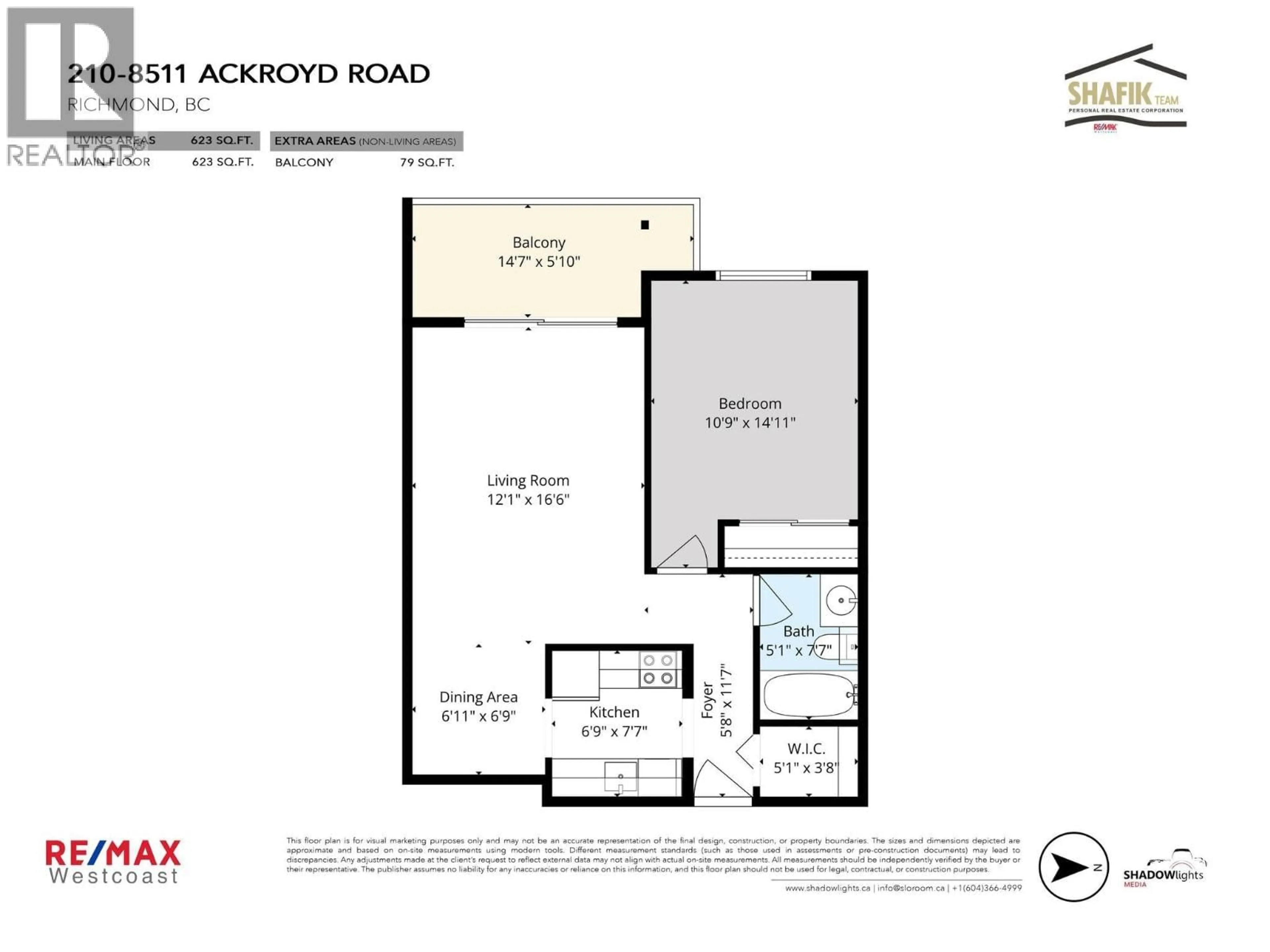 Floor plan for 210 - 8511 ACKROYD ROAD, Richmond British Columbia V6X3E7