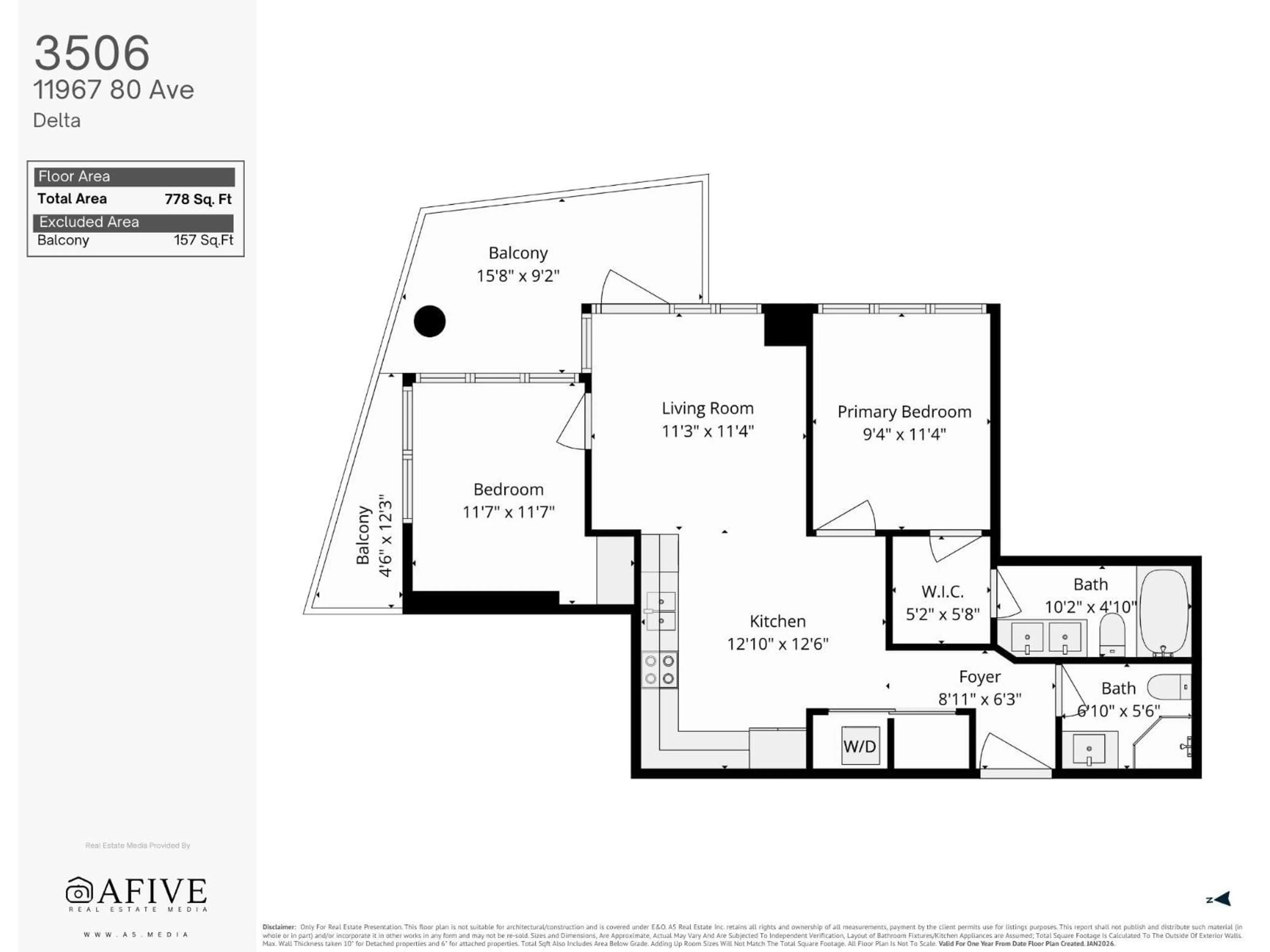 Floor plan for 3506 - 11967 80 AVENUE, Delta British Columbia V4C0E2