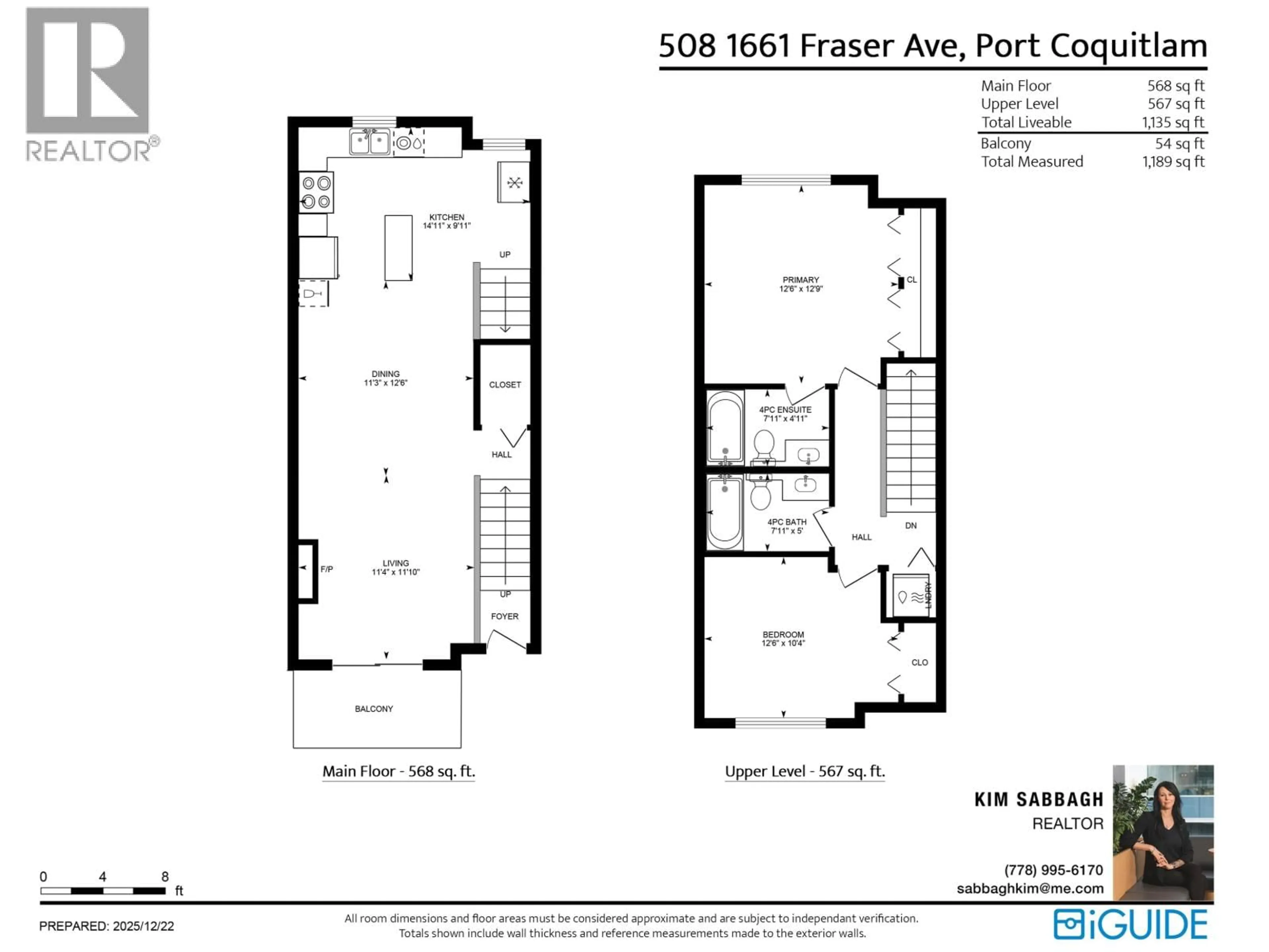Floor plan for 508 - 1661 FRASER AVENUE, Port Coquitlam British Columbia V3B0B6